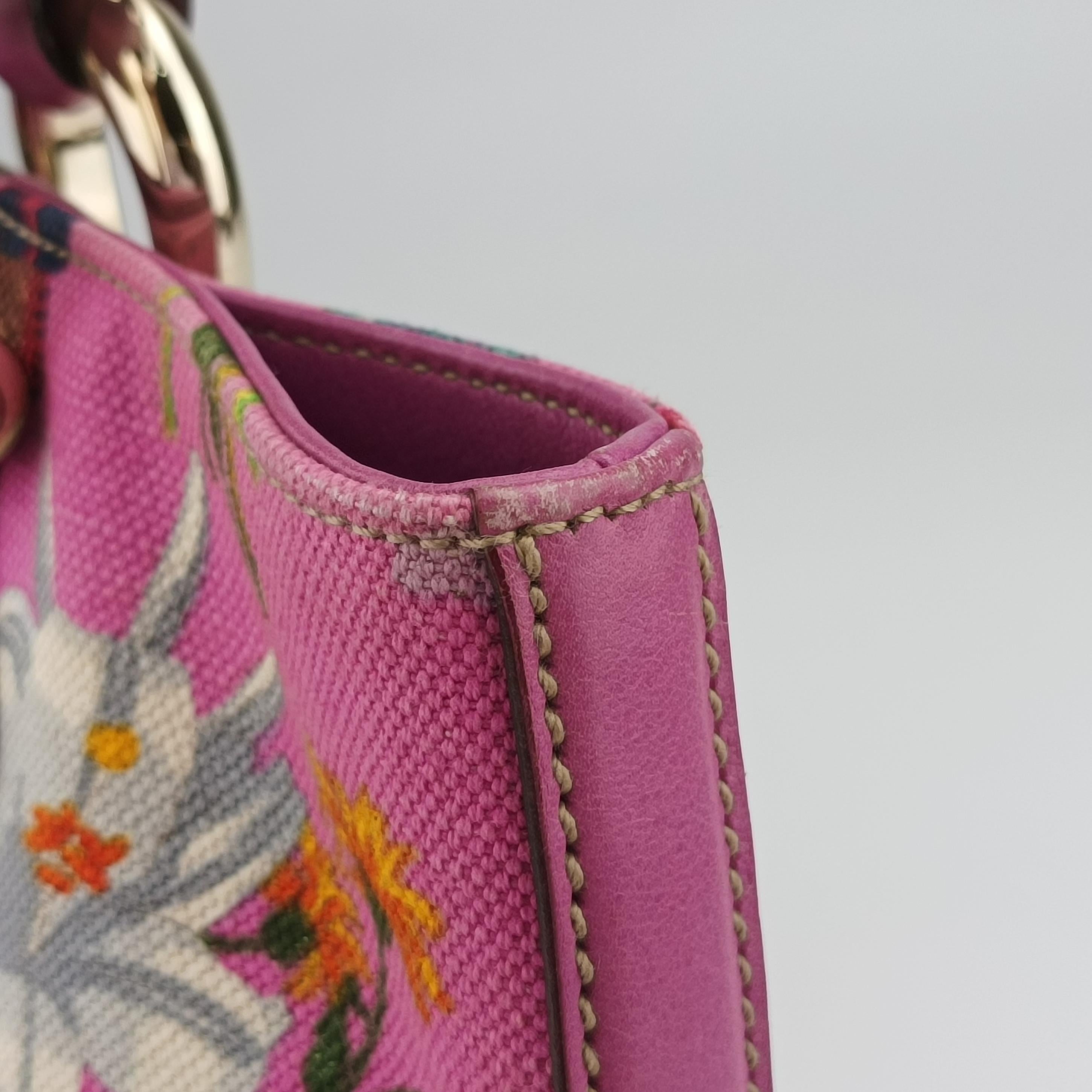 Secondhand Gucci Floral Purple×multicolor canvas×leather 153024 handbag | stylenewstar