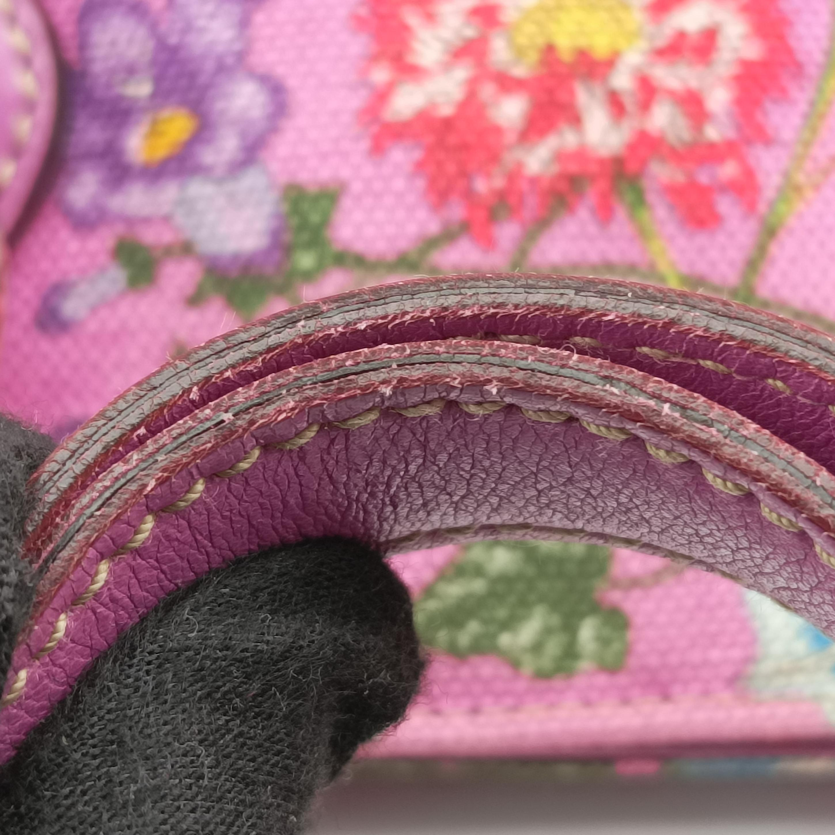 Secondhand Gucci Floral Purple×multicolor canvas×leather 153024 handbag | stylenewstar