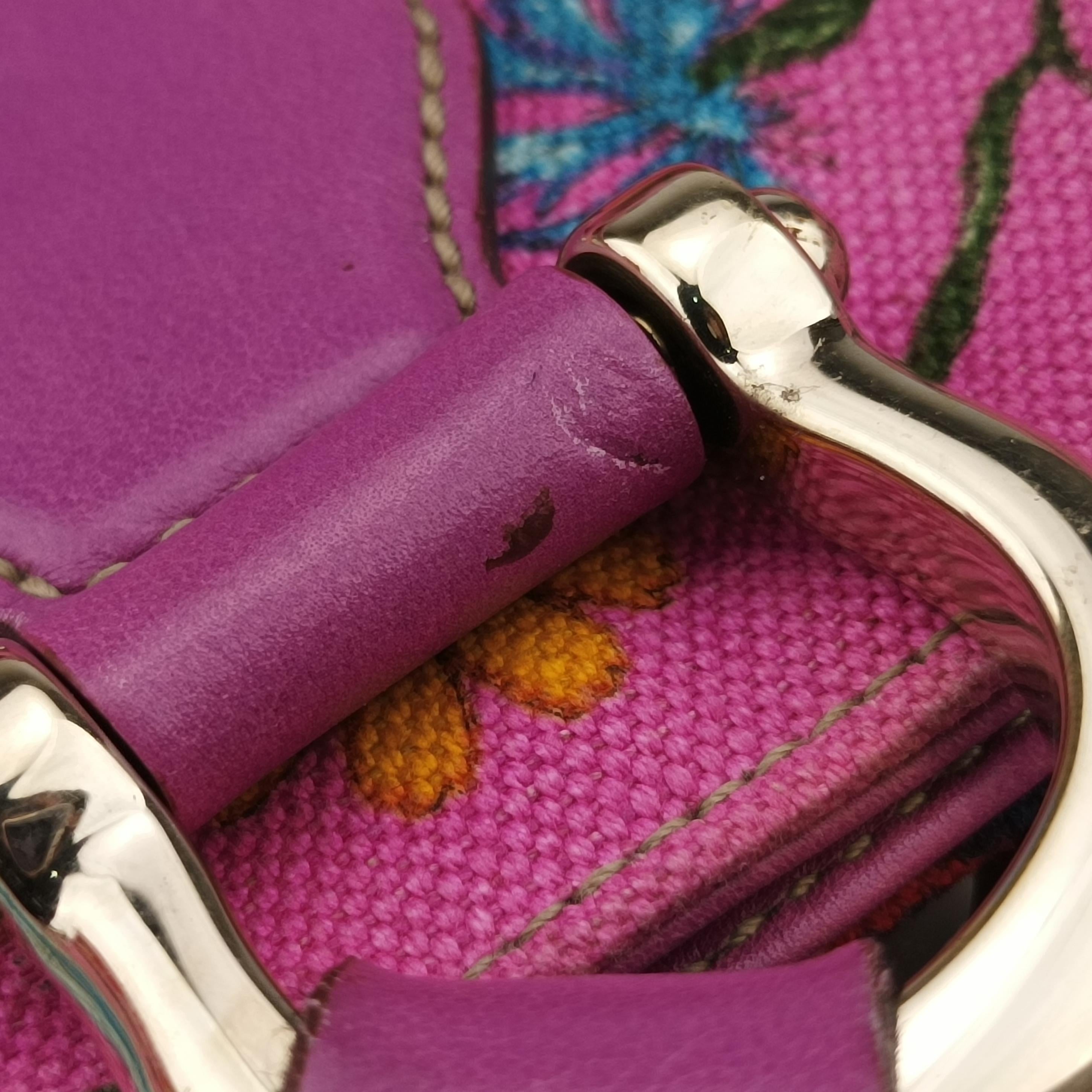 Secondhand Gucci Floral Purple×multicolor canvas×leather 153024 handbag | stylenewstar
