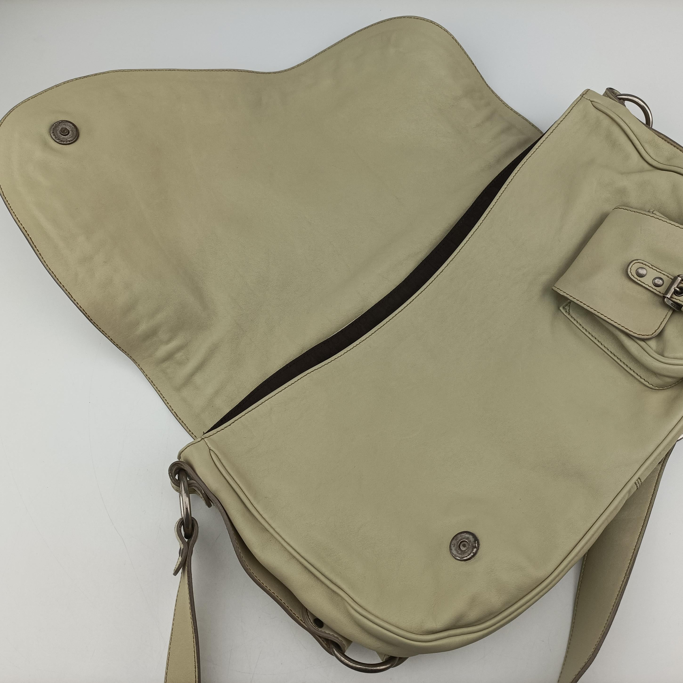 Pre-owned Christian Dior Gaucho White Leather  handbag | stylenewstar