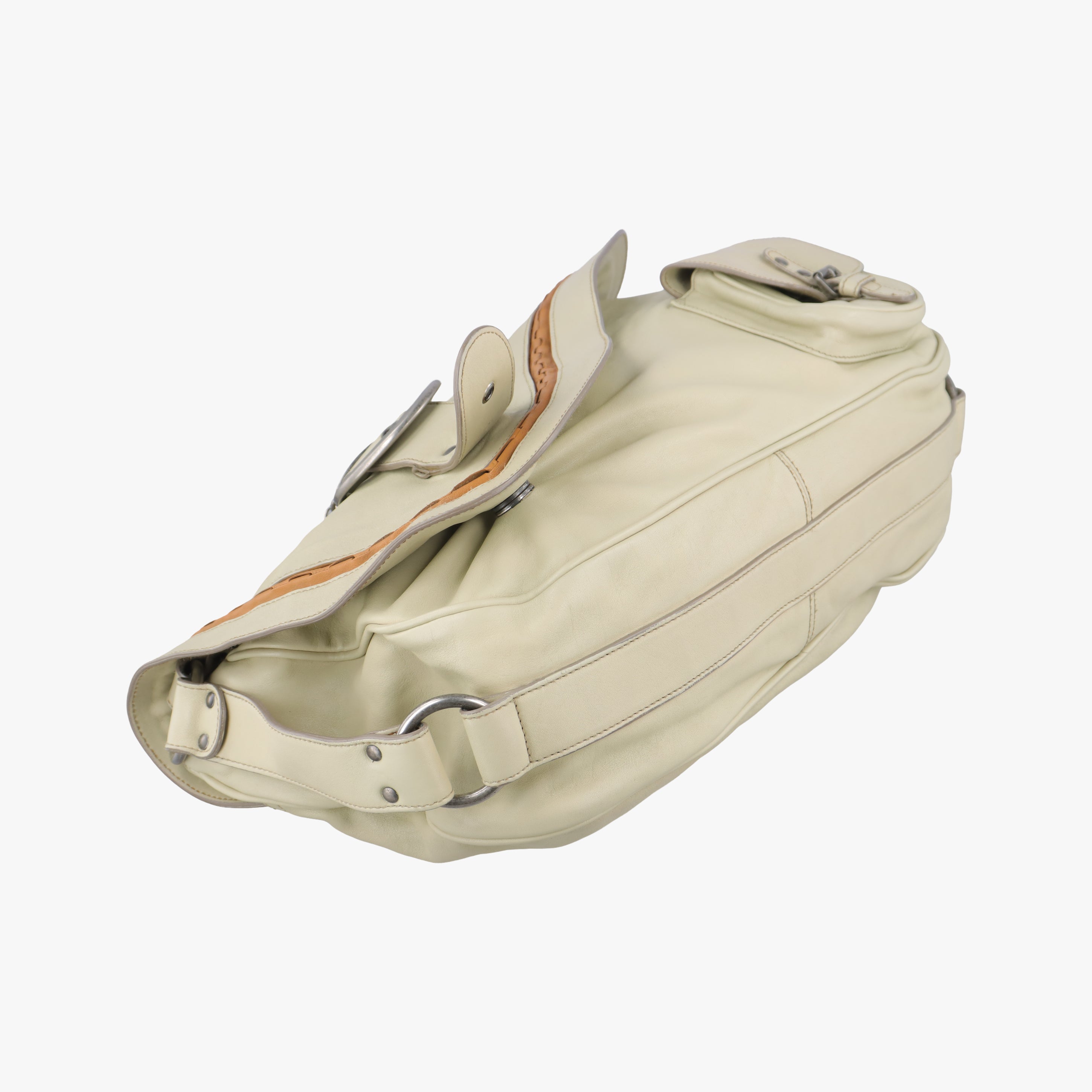 Pre-owned Christian Dior Gaucho White Leather  handbag | stylenewstar