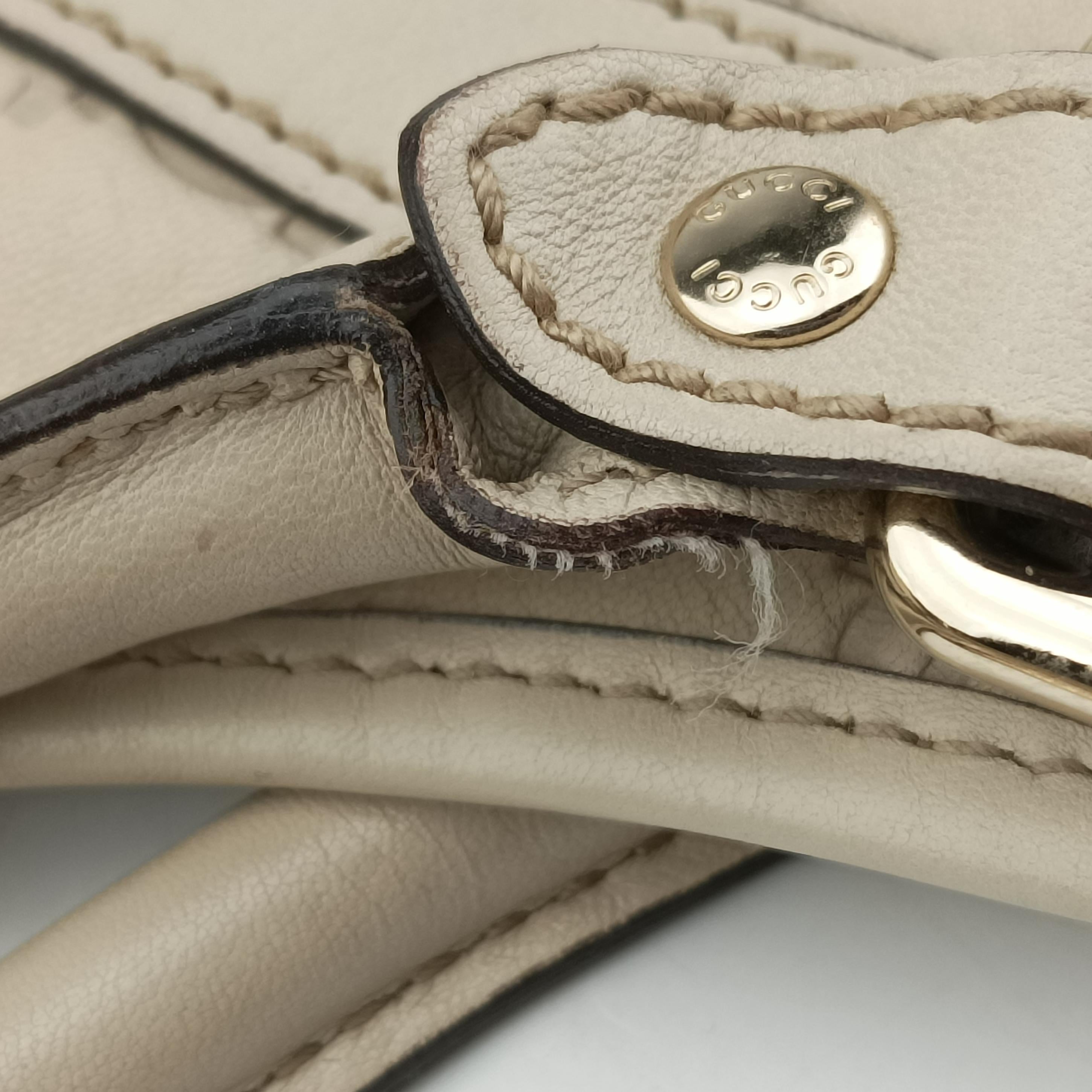Secondhand Gucci New Jackie White Leather 203494 handbag | stylenewstar