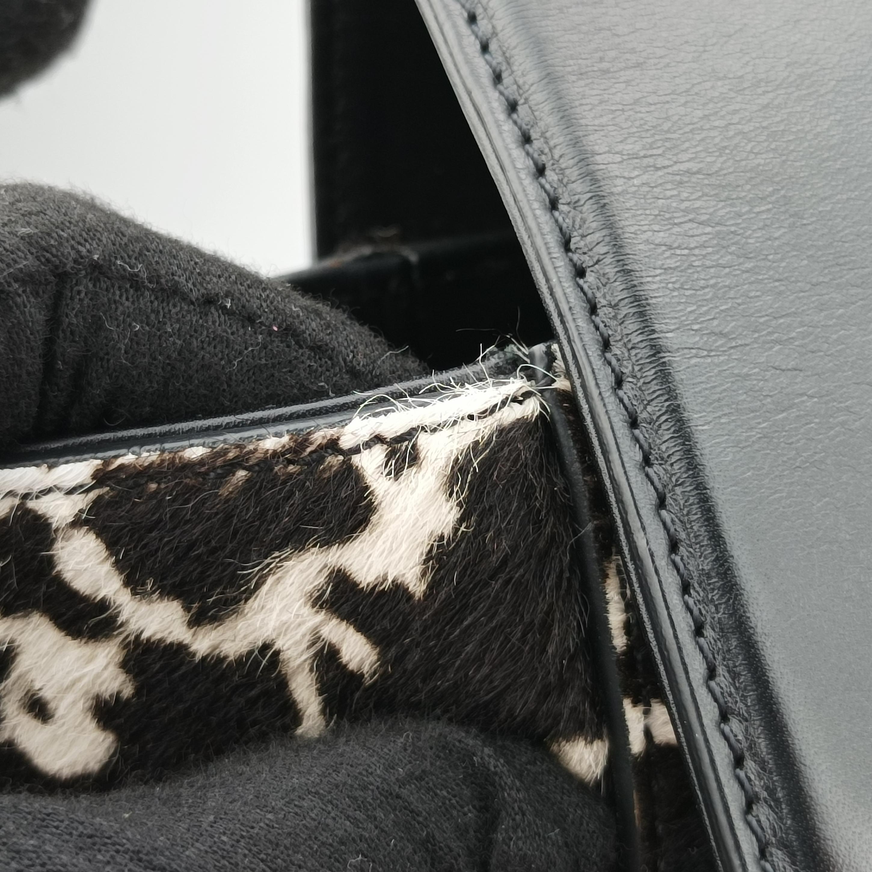 Pre-owned VERSACE medusa Black×Multicolour ponyhair×leather  shoulderbag | stylenewstar