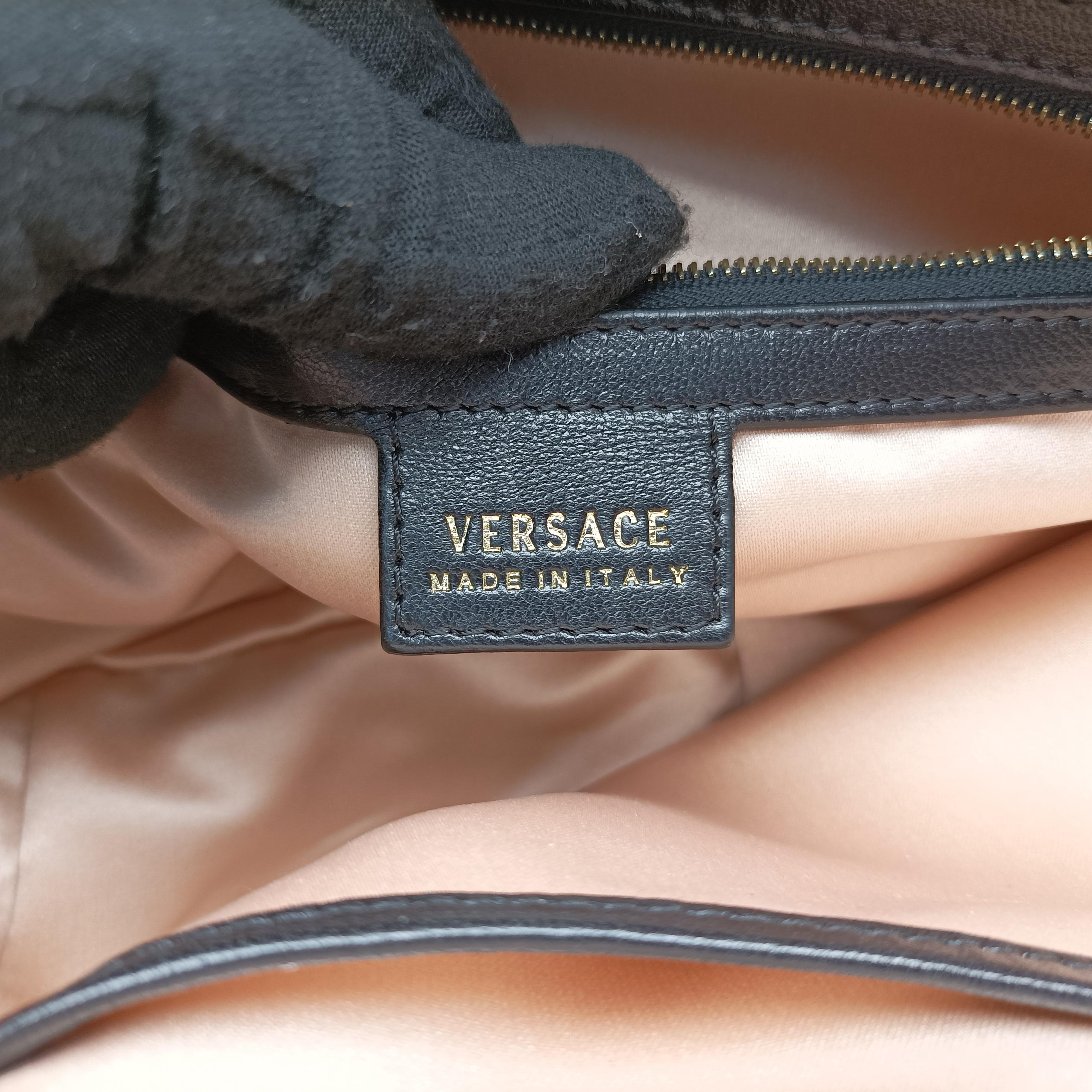 Pre-owned VERSACE Venita Bow Black leather  handbag | stylenewstar