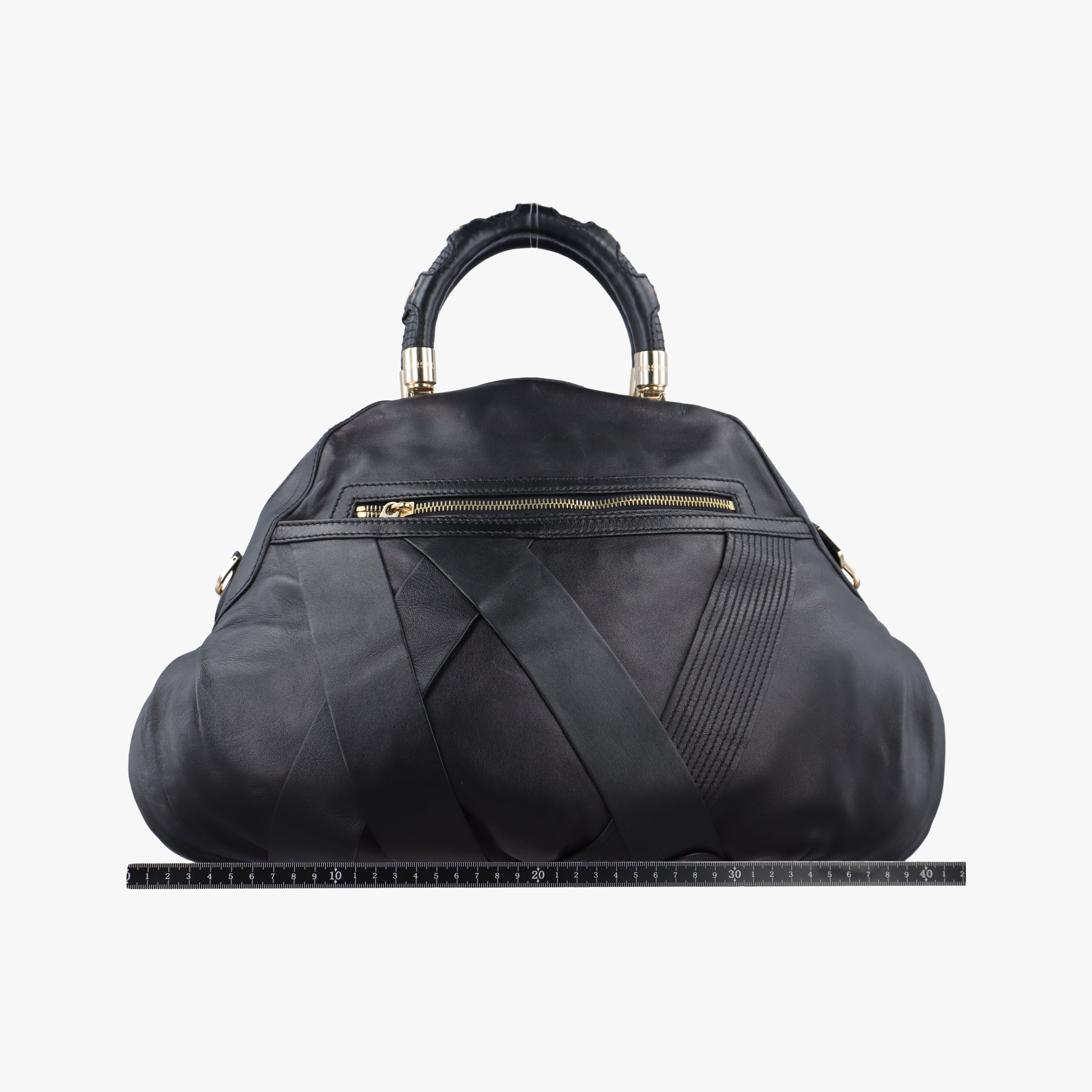 Pre-owned VERSACE Venita Bow Black leather  handbag | stylenewstar