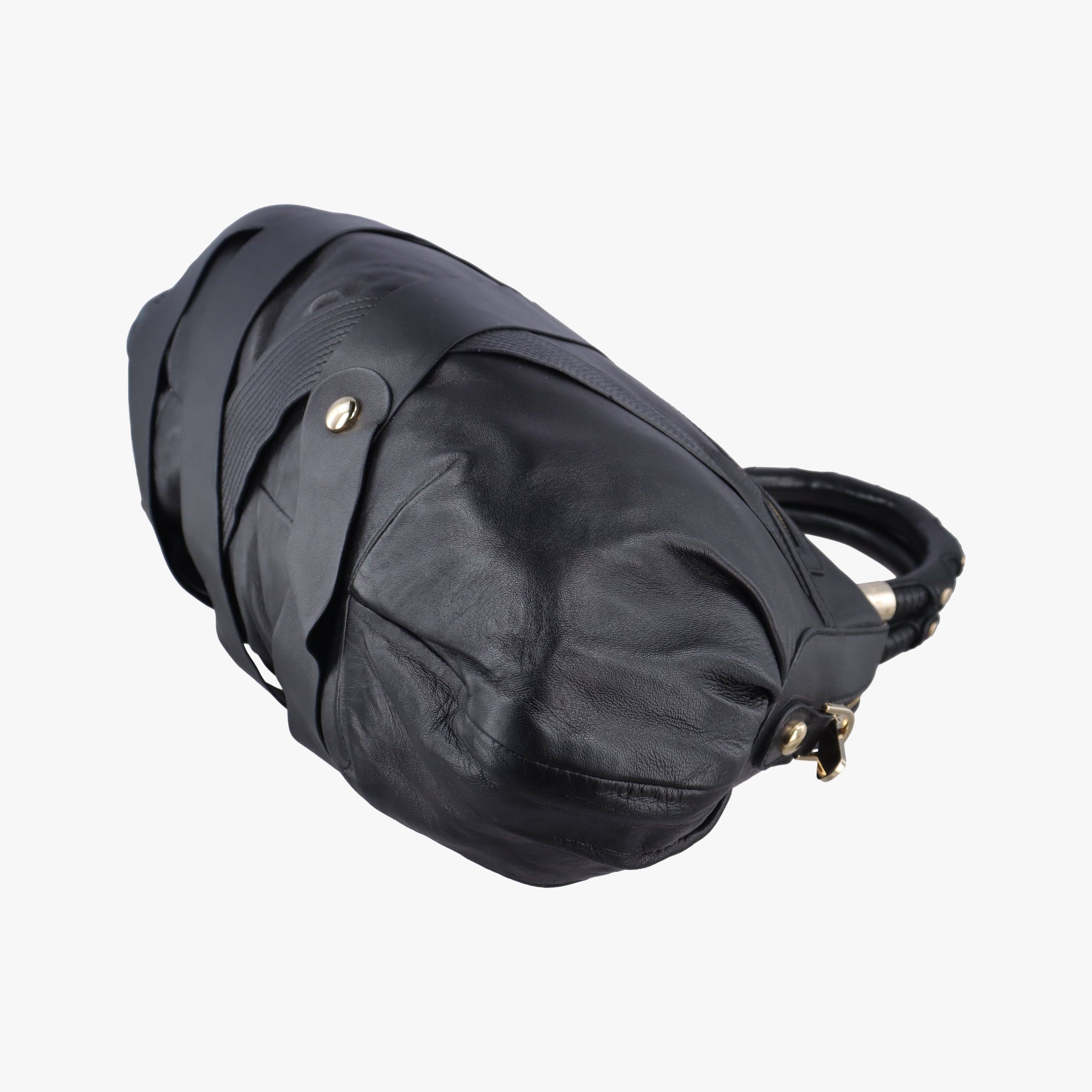 Pre-owned VERSACE Venita Bow Black leather  handbag | stylenewstar