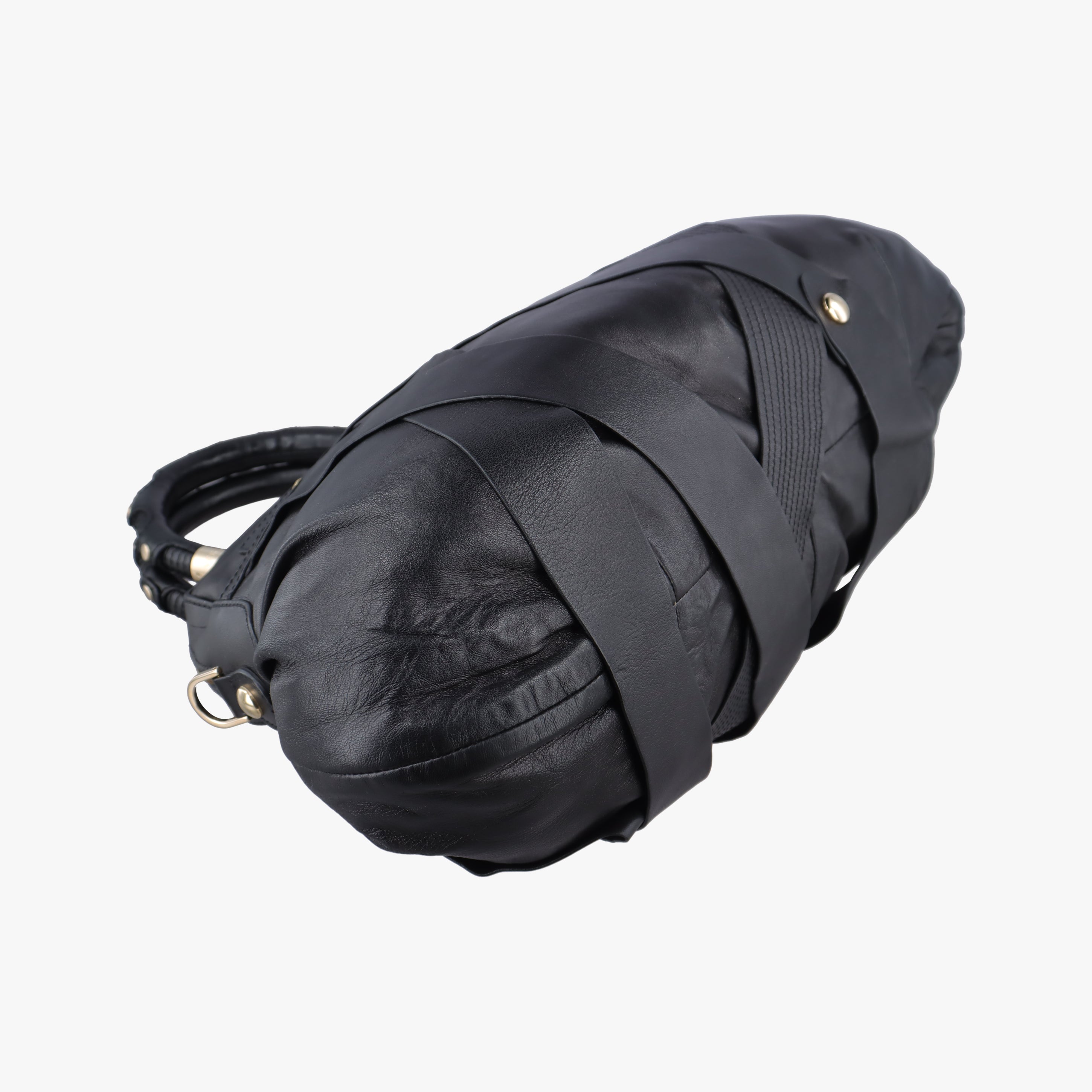 Pre-owned VERSACE Venita Bow Black leather  handbag | stylenewstar