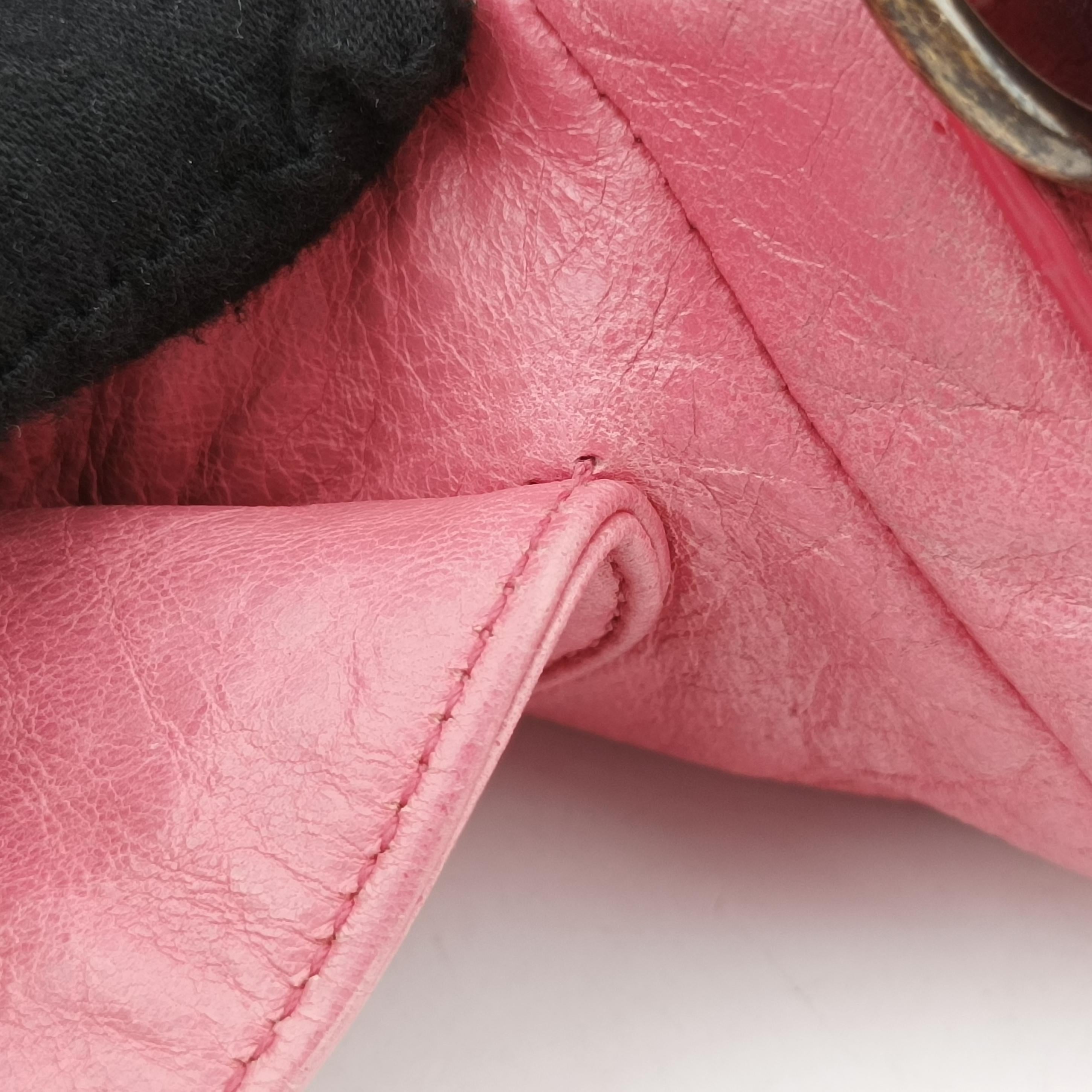 Pre-owned Balenciaga Classic Folk Messenger Pink lambskin  shoulderbag | stylenewstar