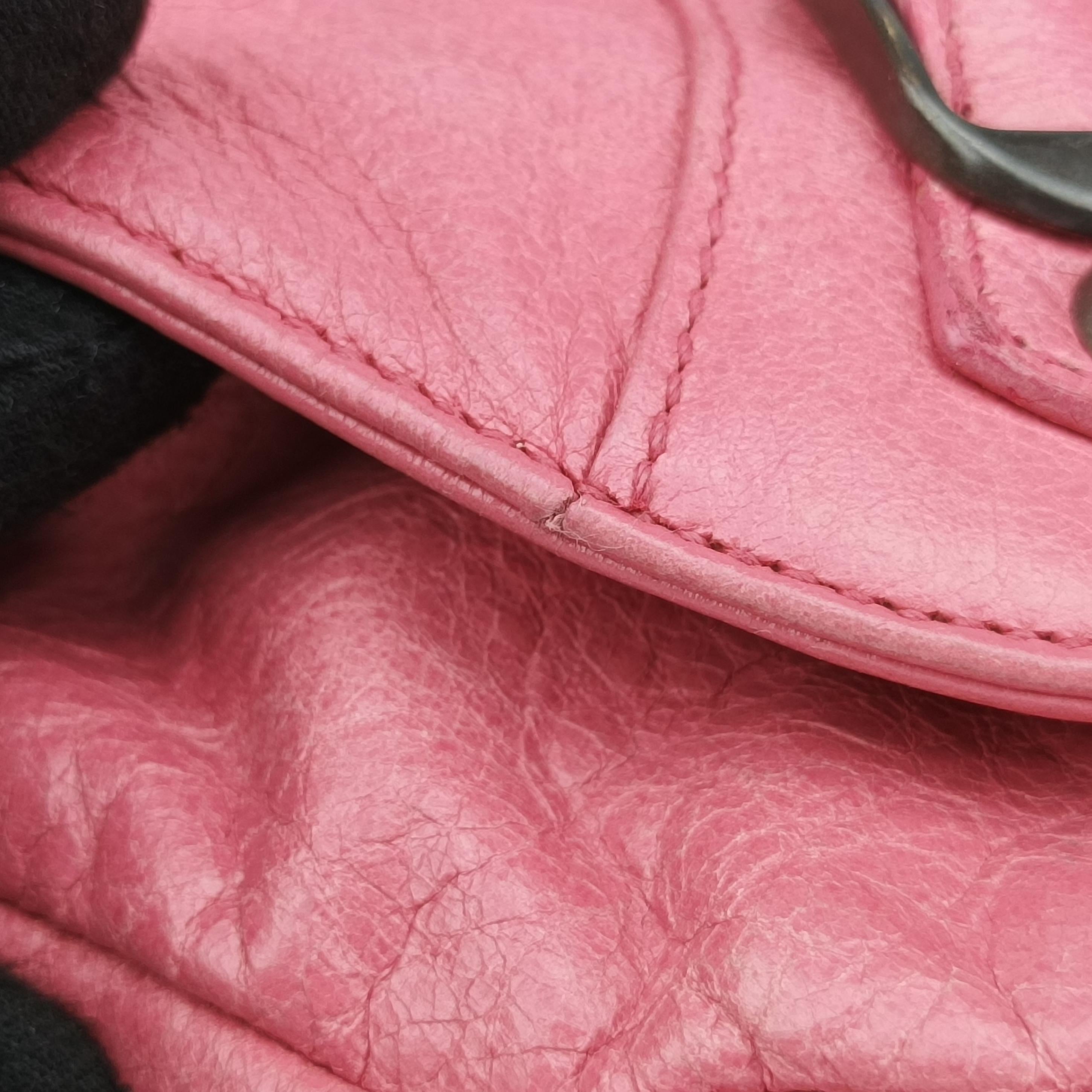 Pre-owned Balenciaga Classic Folk Messenger Pink lambskin  shoulderbag | stylenewstar