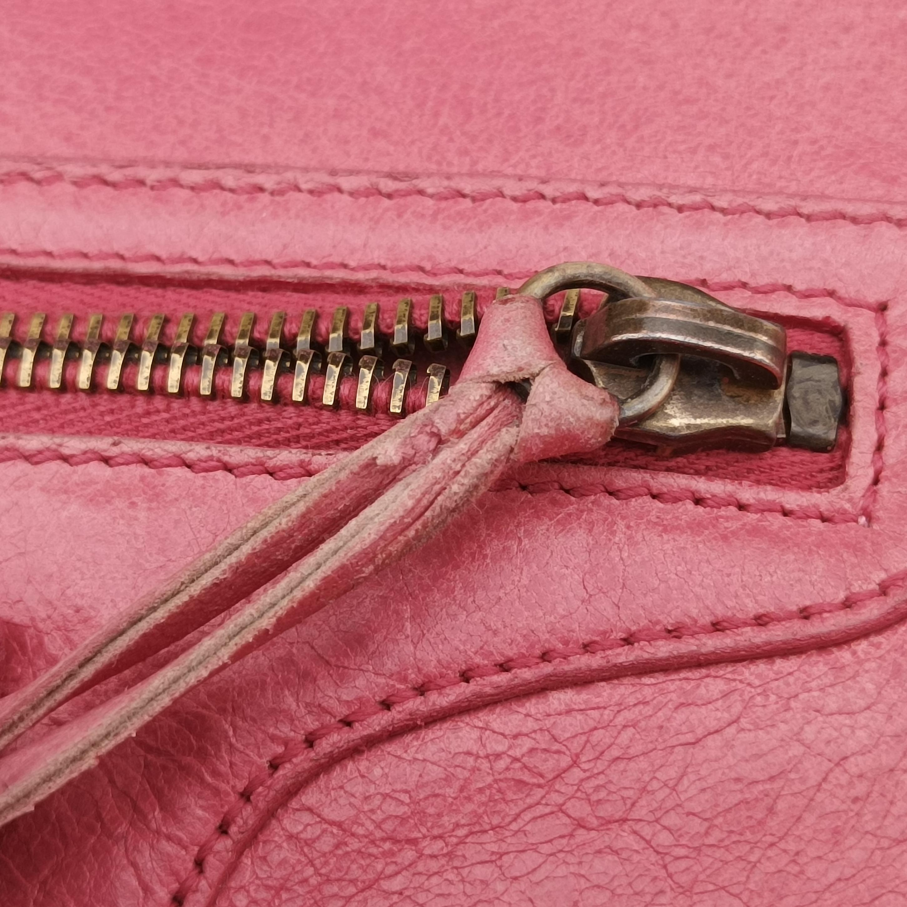 Pre-owned Balenciaga Classic Folk Messenger Pink lambskin  shoulderbag | stylenewstar