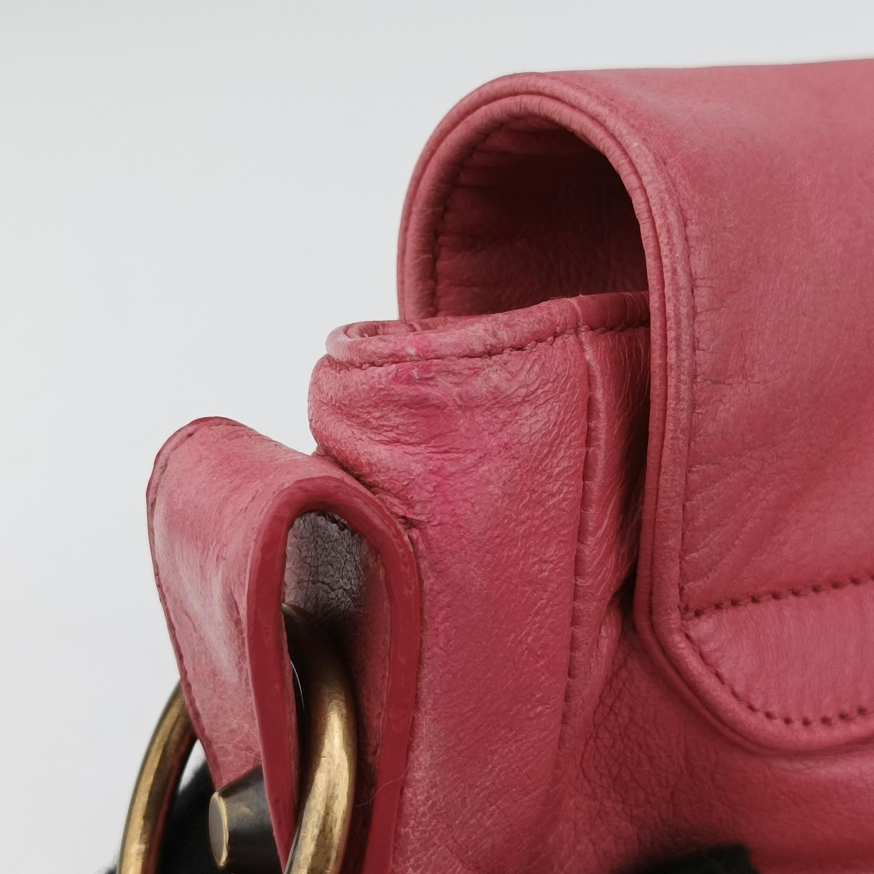 Pre-owned Balenciaga Classic Folk Messenger Pink lambskin  shoulderbag | stylenewstar