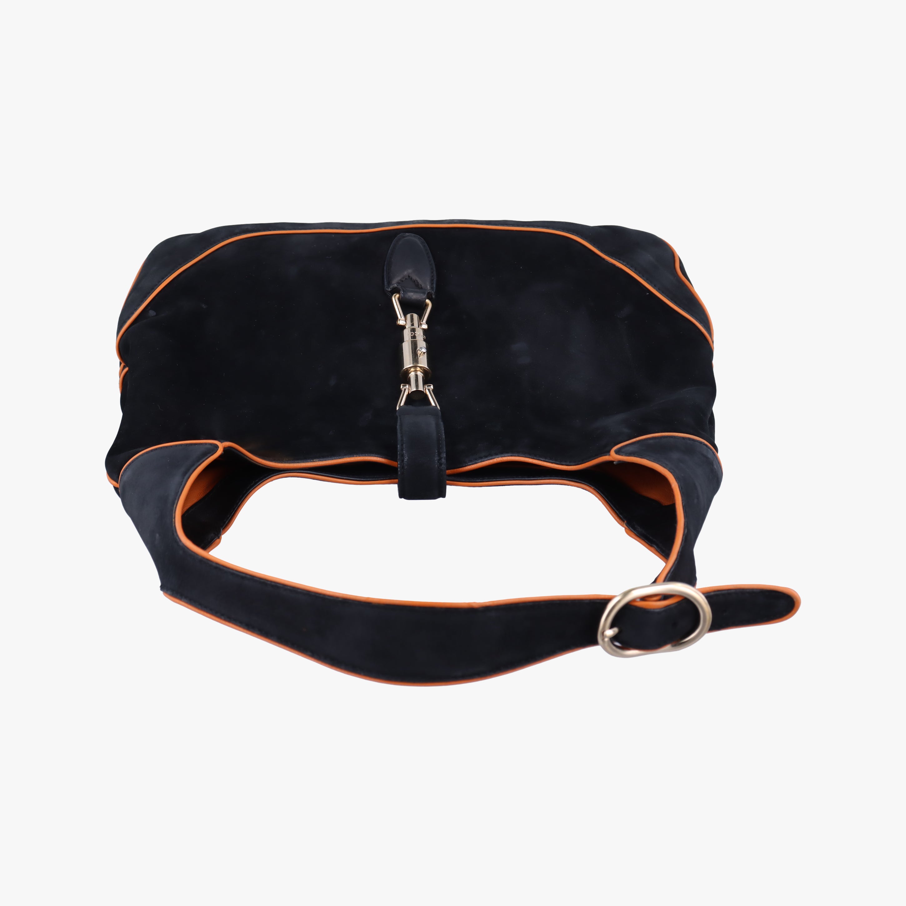 Pre-owned Gucci Jackie Flora Hobo Black Suede 277520 shoulderbag | stylenewstar