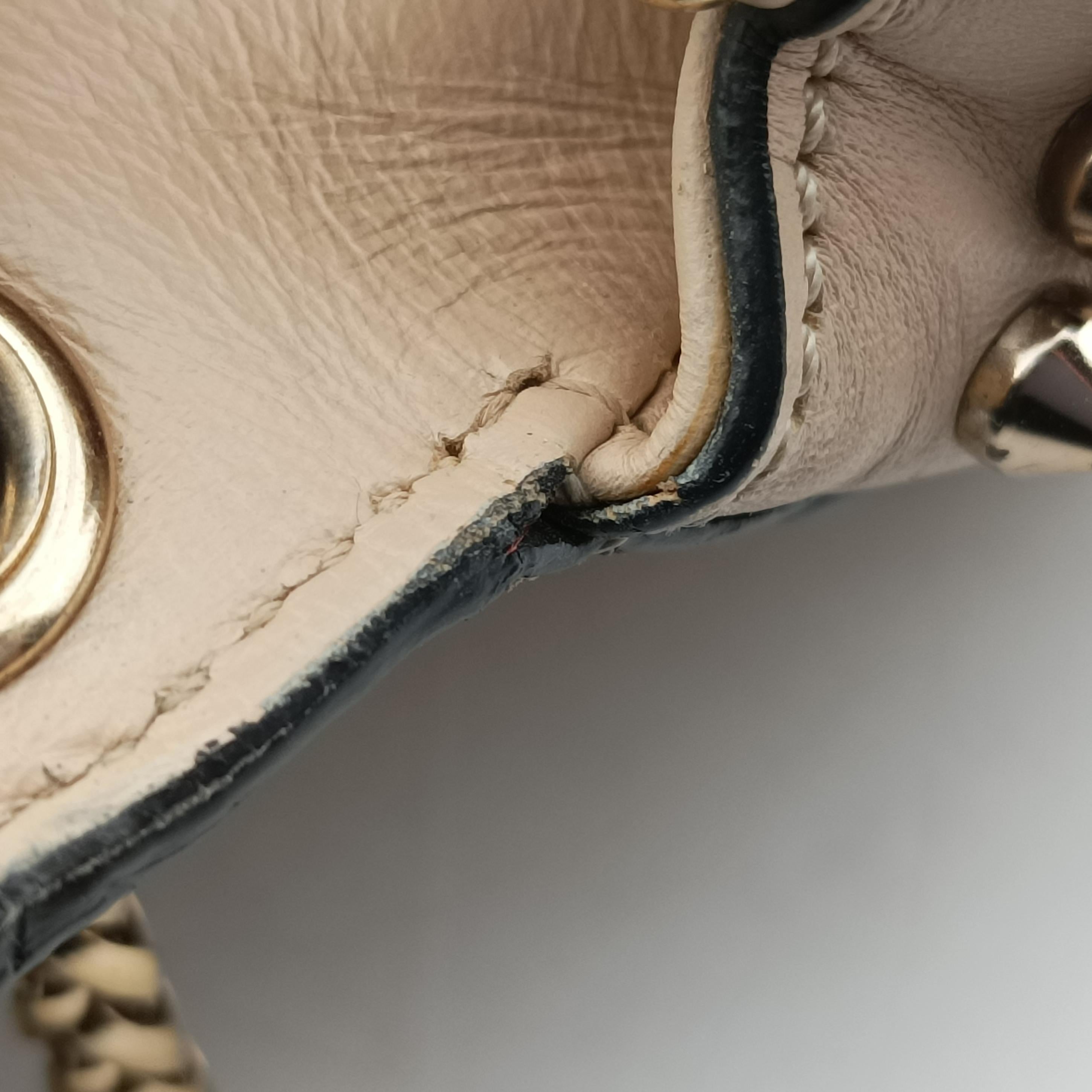 Pre-owned Christian Louboutin Sweet Charity Scarabe Spike beige Leather  shoulderbag | stylenewstar