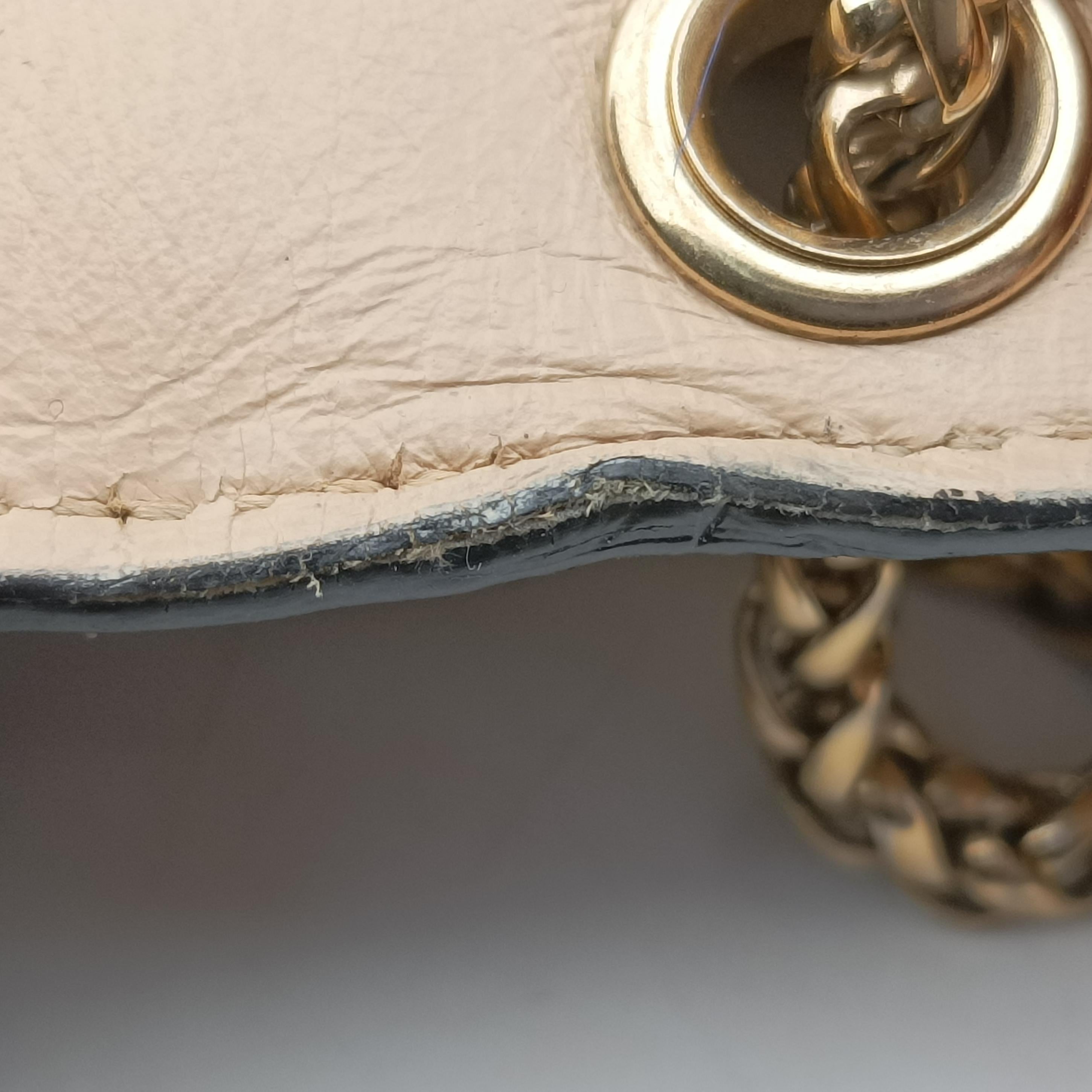 Pre-owned Christian Louboutin Sweet Charity Scarabe Spike beige Leather  shoulderbag | stylenewstar