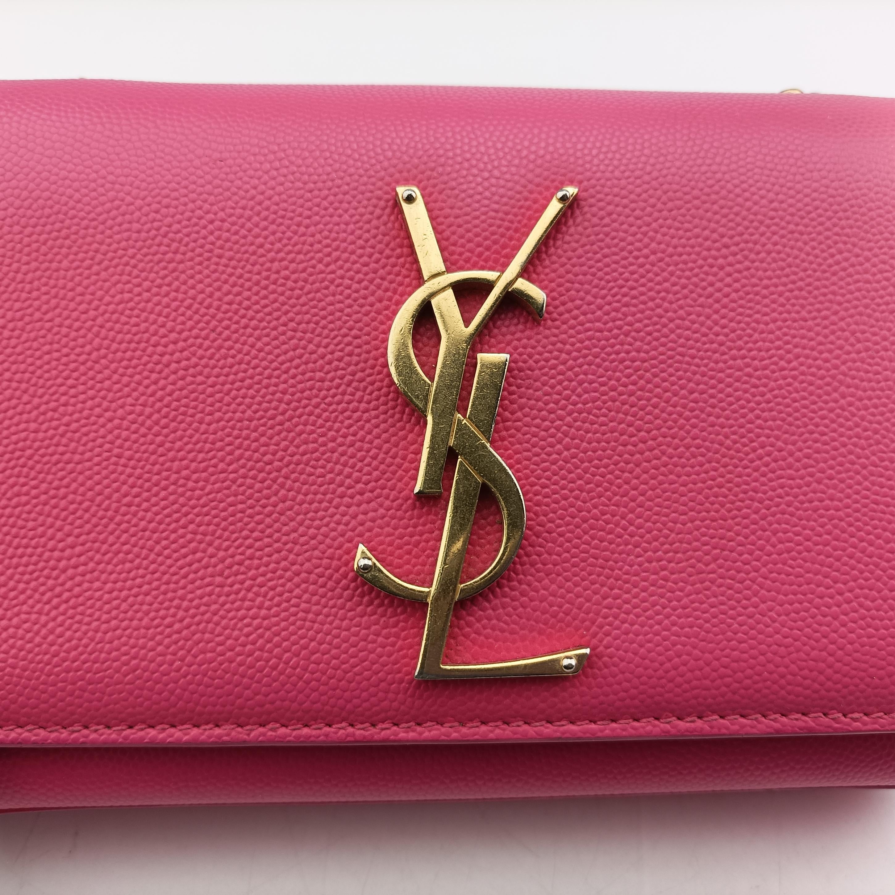 Pre-owned Yves Saint Laurent KATE Pink Caviar Skin 354121 shoulderbag | stylenewstar