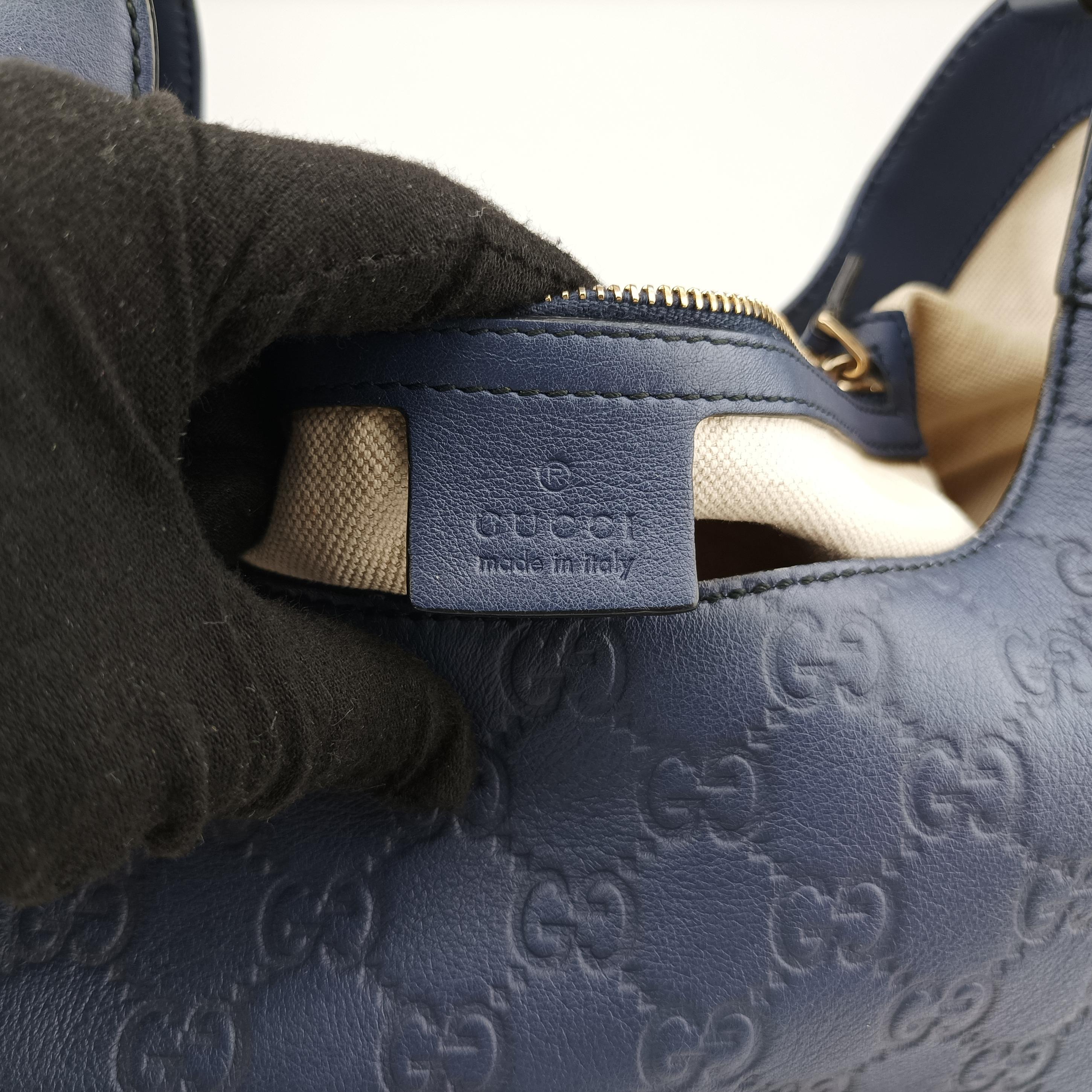 Pre-owned Gucci Emily Hobo Blue Leather 322226 shoulderbag | stylenewstar