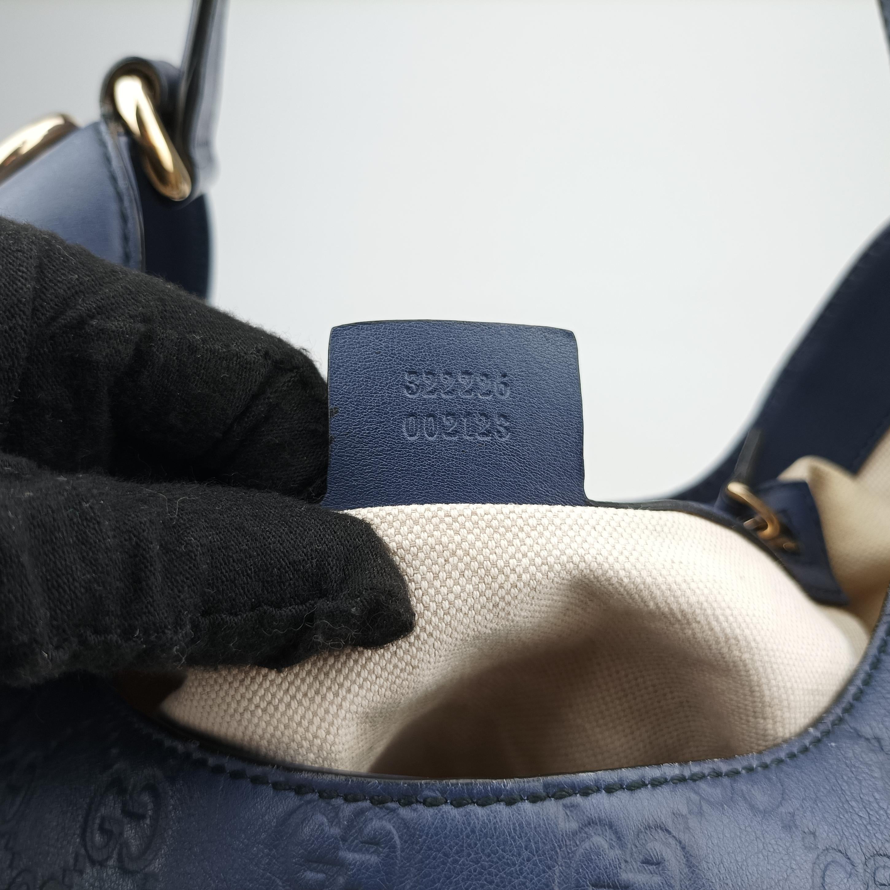 Pre-owned Gucci Emily Hobo Blue Leather 322226 shoulderbag | stylenewstar