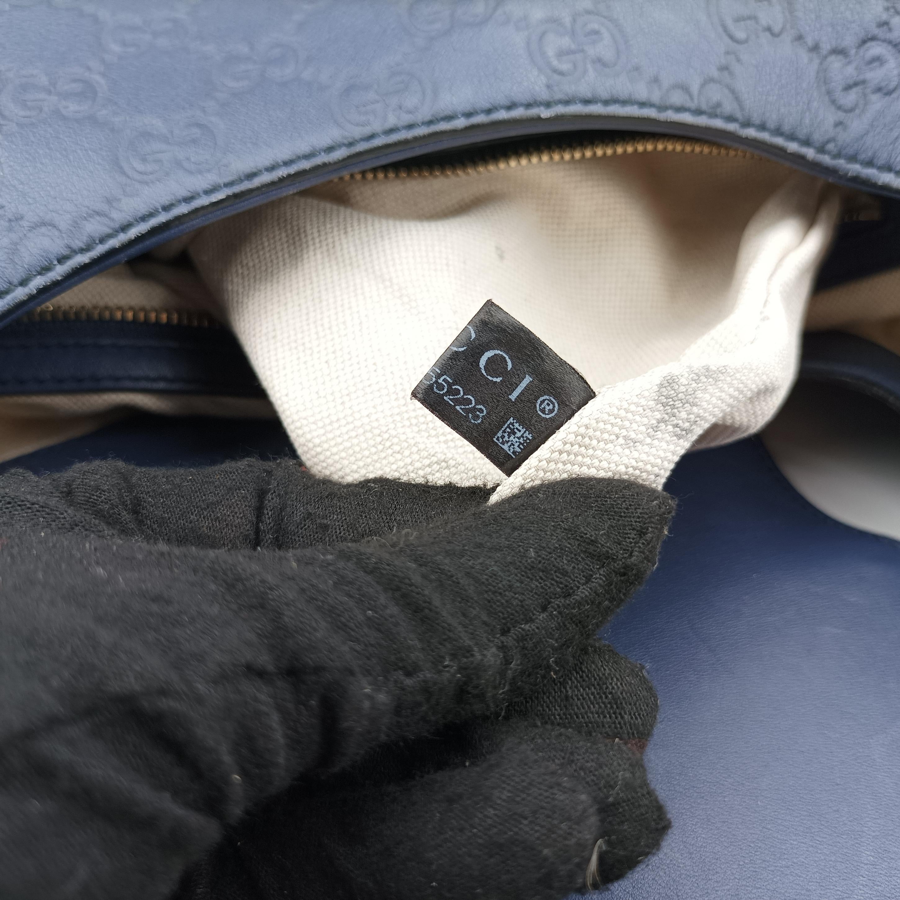 Pre-owned Gucci Emily Hobo Blue Leather 322226 shoulderbag | stylenewstar