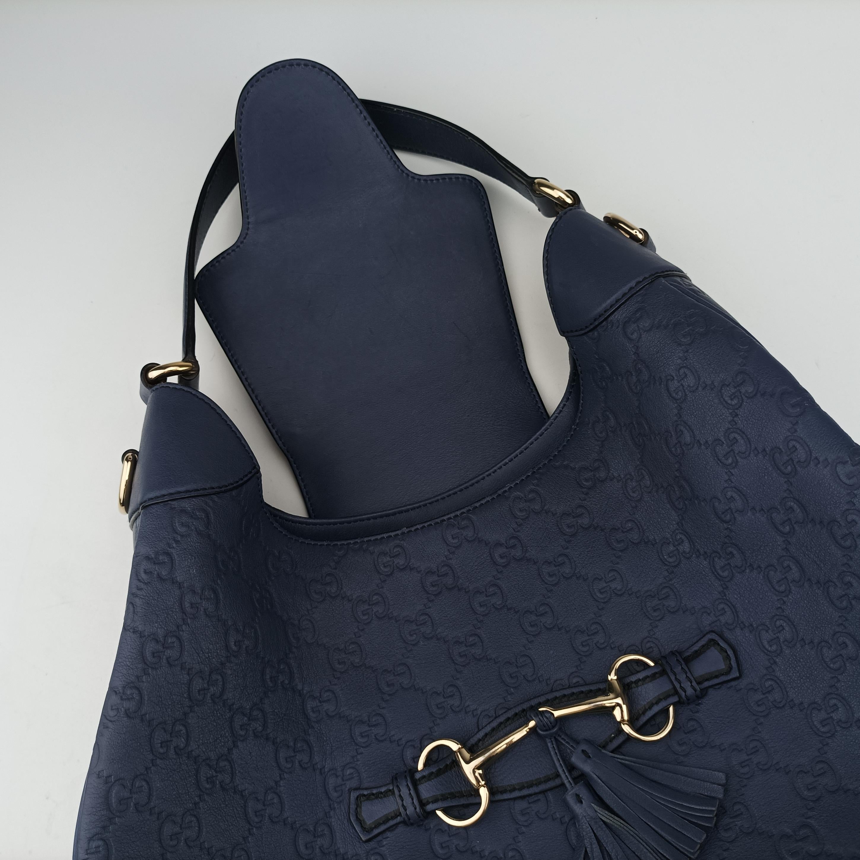 Pre-owned Gucci Emily Hobo Blue Leather 322226 shoulderbag | stylenewstar