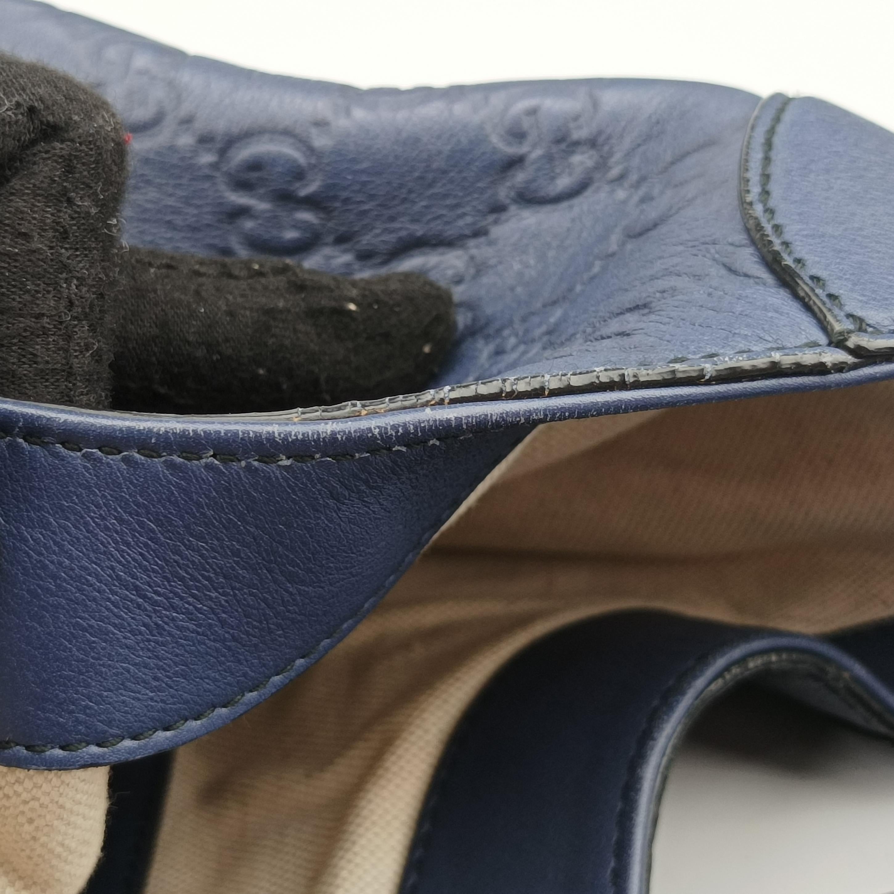 Pre-owned Gucci Emily Hobo Blue Leather 322226 shoulderbag | stylenewstar