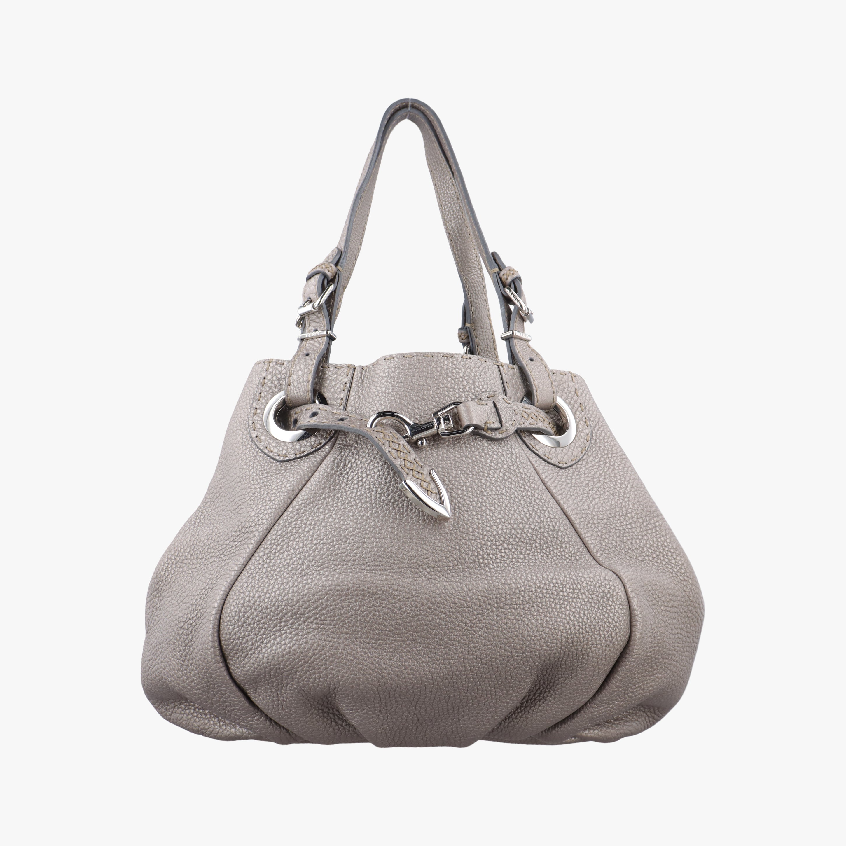 Secondhand Fendi Selleria Pomodorino Silver Leather 8BR595 shoulderbag | stylenewstar