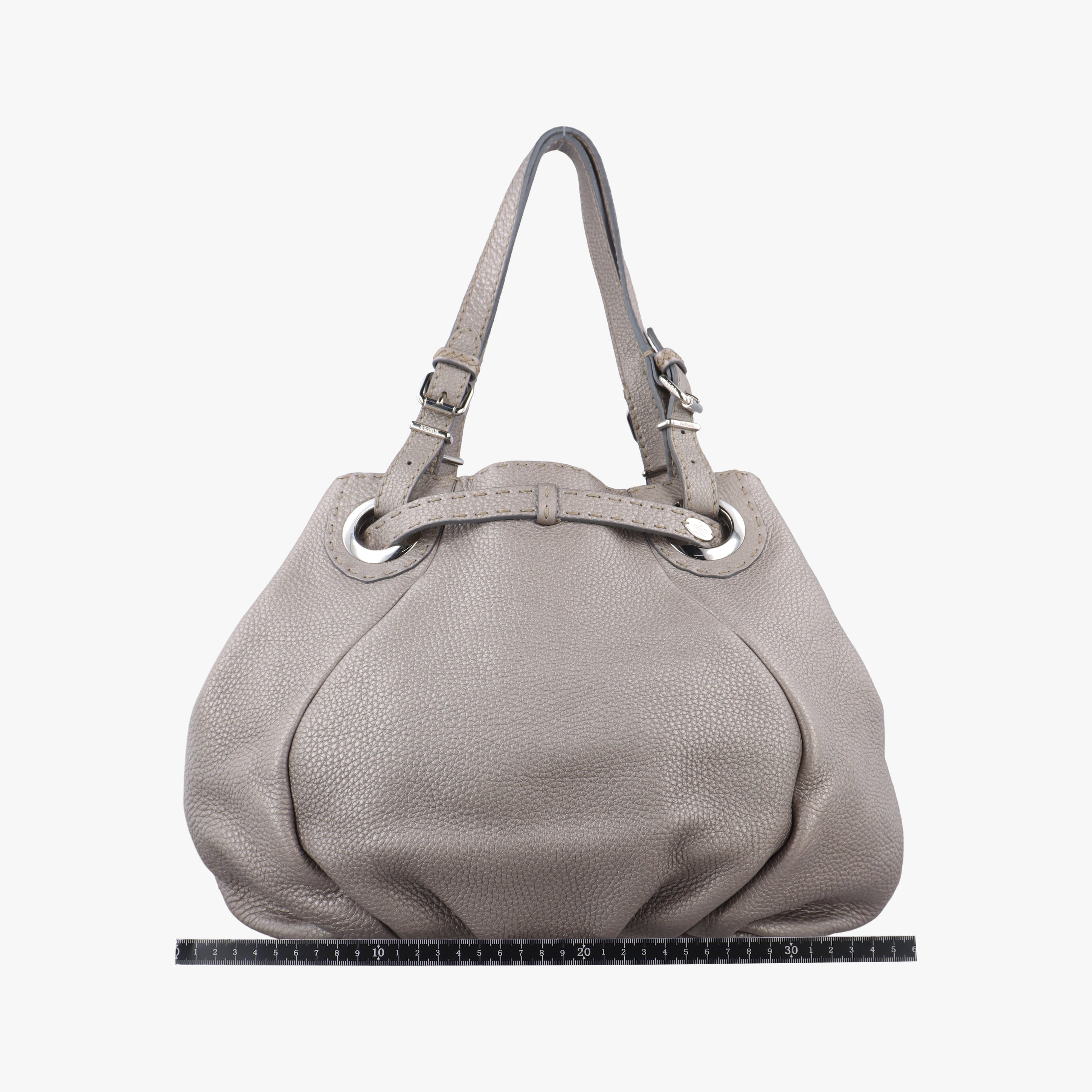 Secondhand Fendi Selleria Pomodorino Silver Leather 8BR595 shoulderbag | stylenewstar