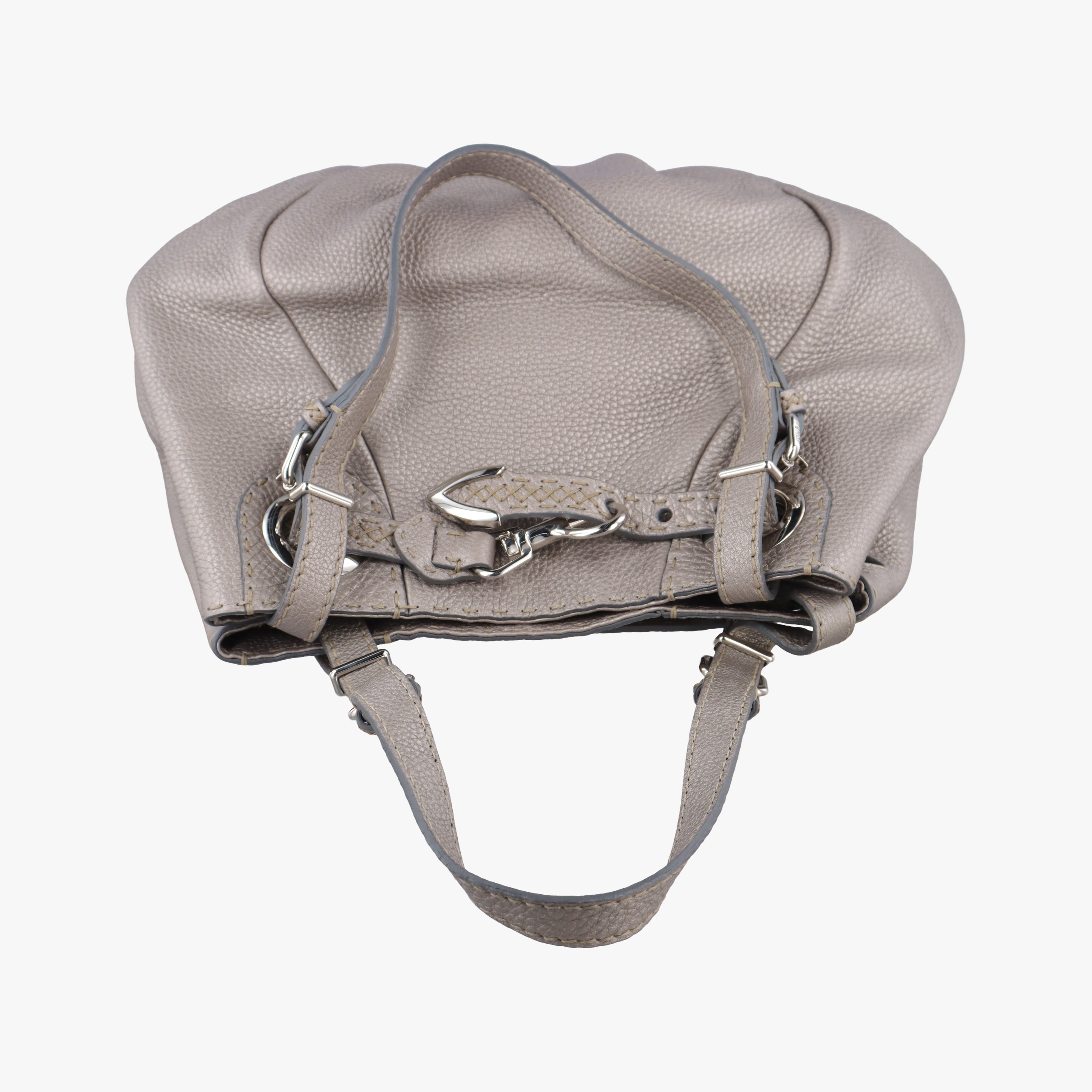 Secondhand Fendi Selleria Pomodorino Silver Leather 8BR595 shoulderbag | stylenewstar