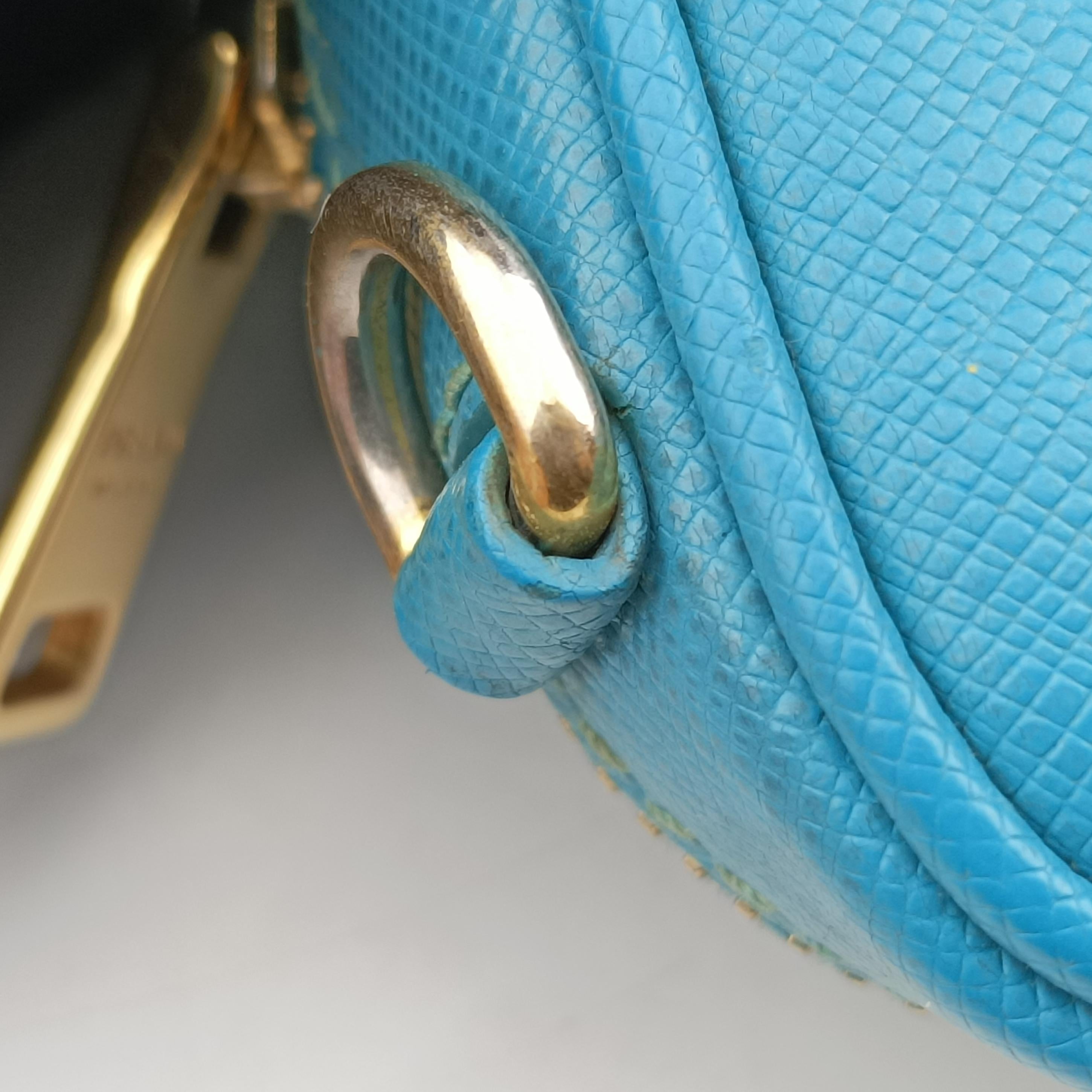Pre-owned Prada VITELLO PHENIX camera bag Blue SAFFIANO Leather 1N1674 shoulderbag | stylenewstar