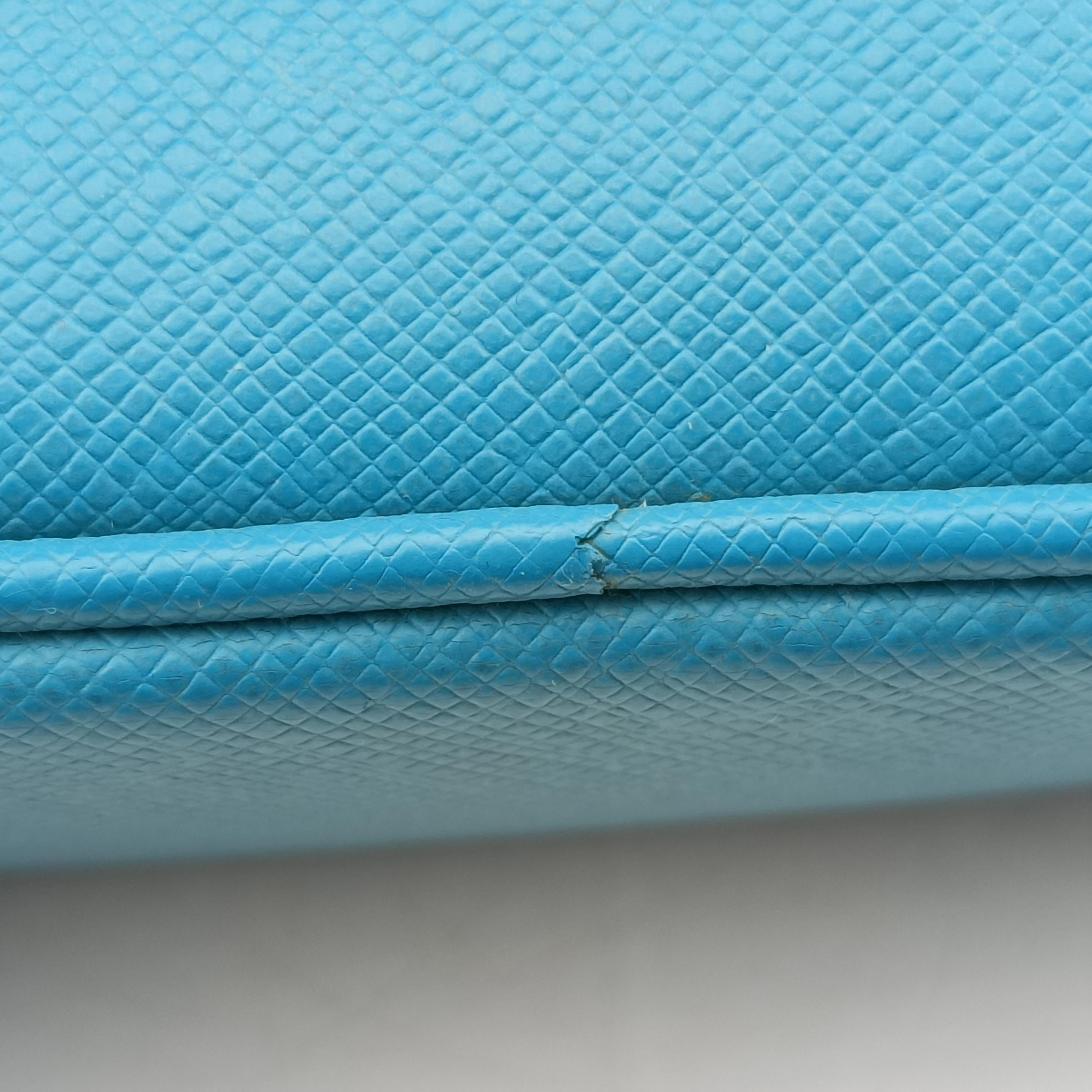 Pre-owned Prada VITELLO PHENIX camera bag Blue SAFFIANO Leather 1N1674 shoulderbag | stylenewstar