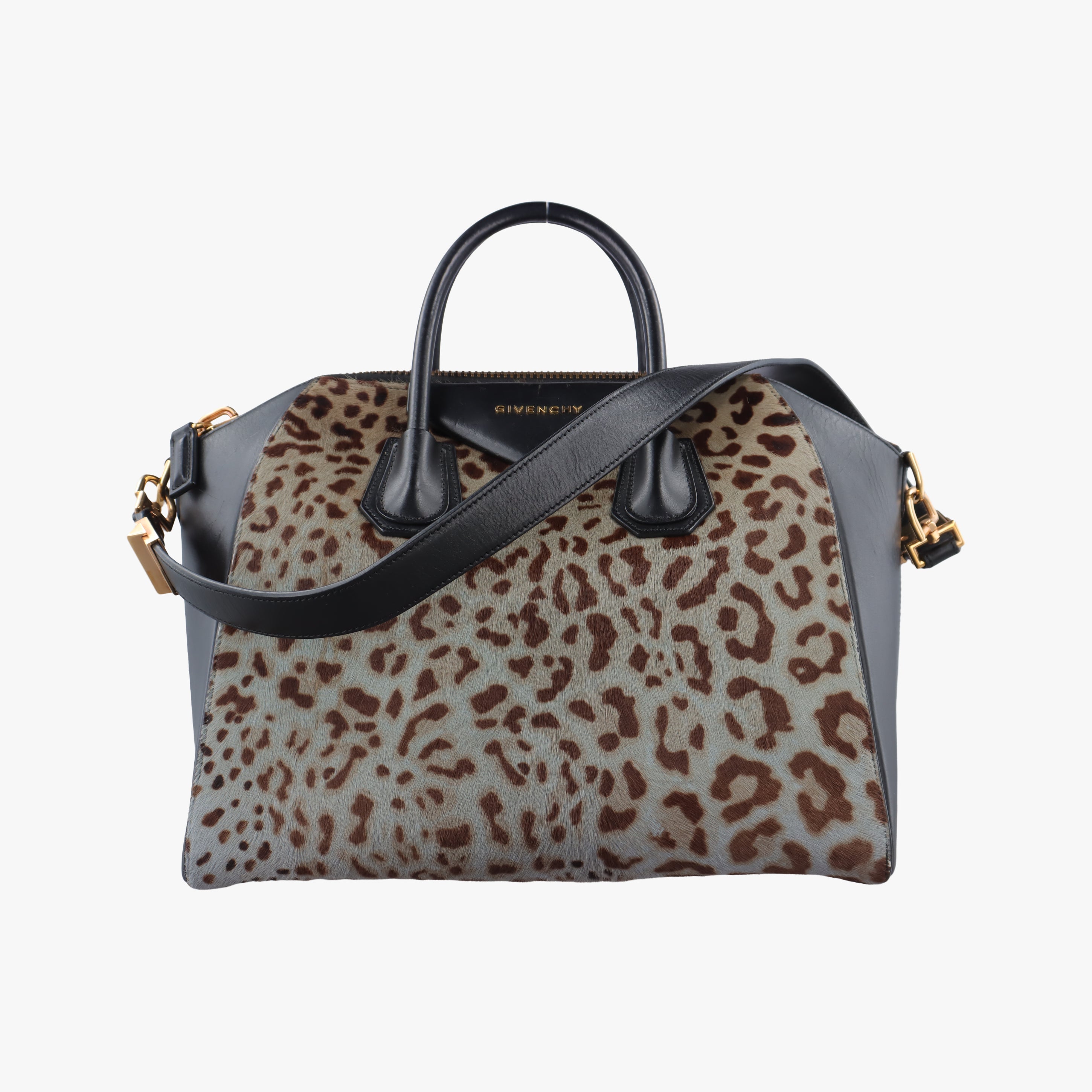 Pre-owned Givenchy Medium Antigona beige×Gray×Multicolour ponyhair×Leather  shoulderbag | stylenewstar
