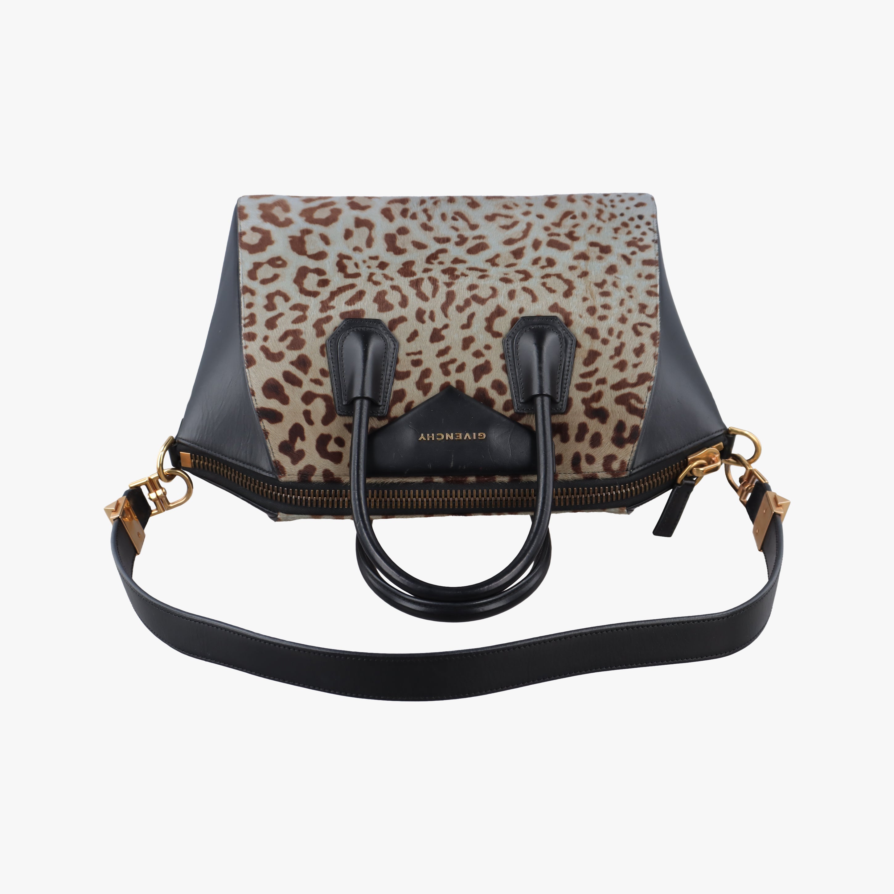 Pre-owned Givenchy Medium Antigona beige×Gray×Multicolour ponyhair×Leather  shoulderbag | stylenewstar