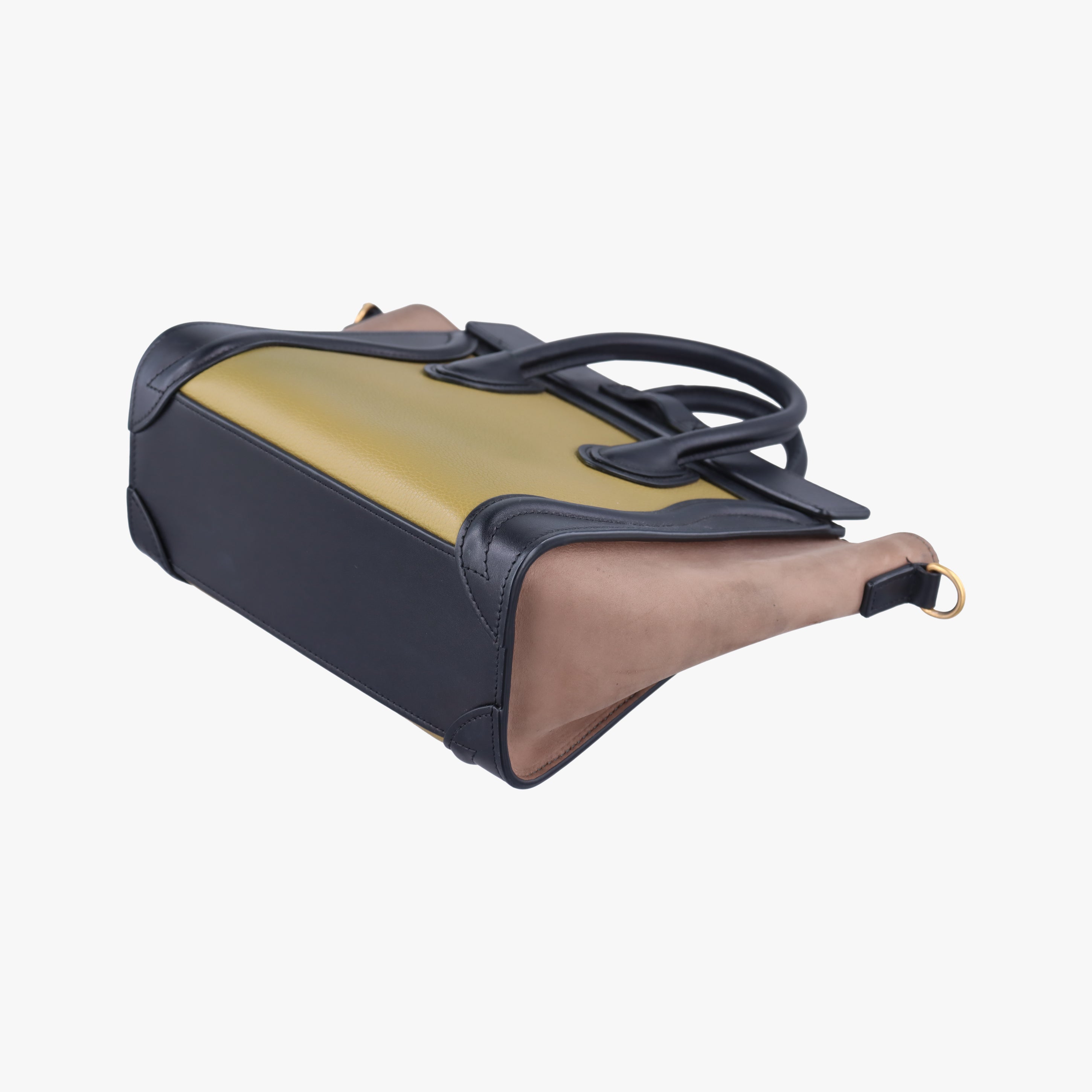 Pre-owned Celine luggage nano shopper Beige×black×yellow Leather  shoulderbag | stylenewstar