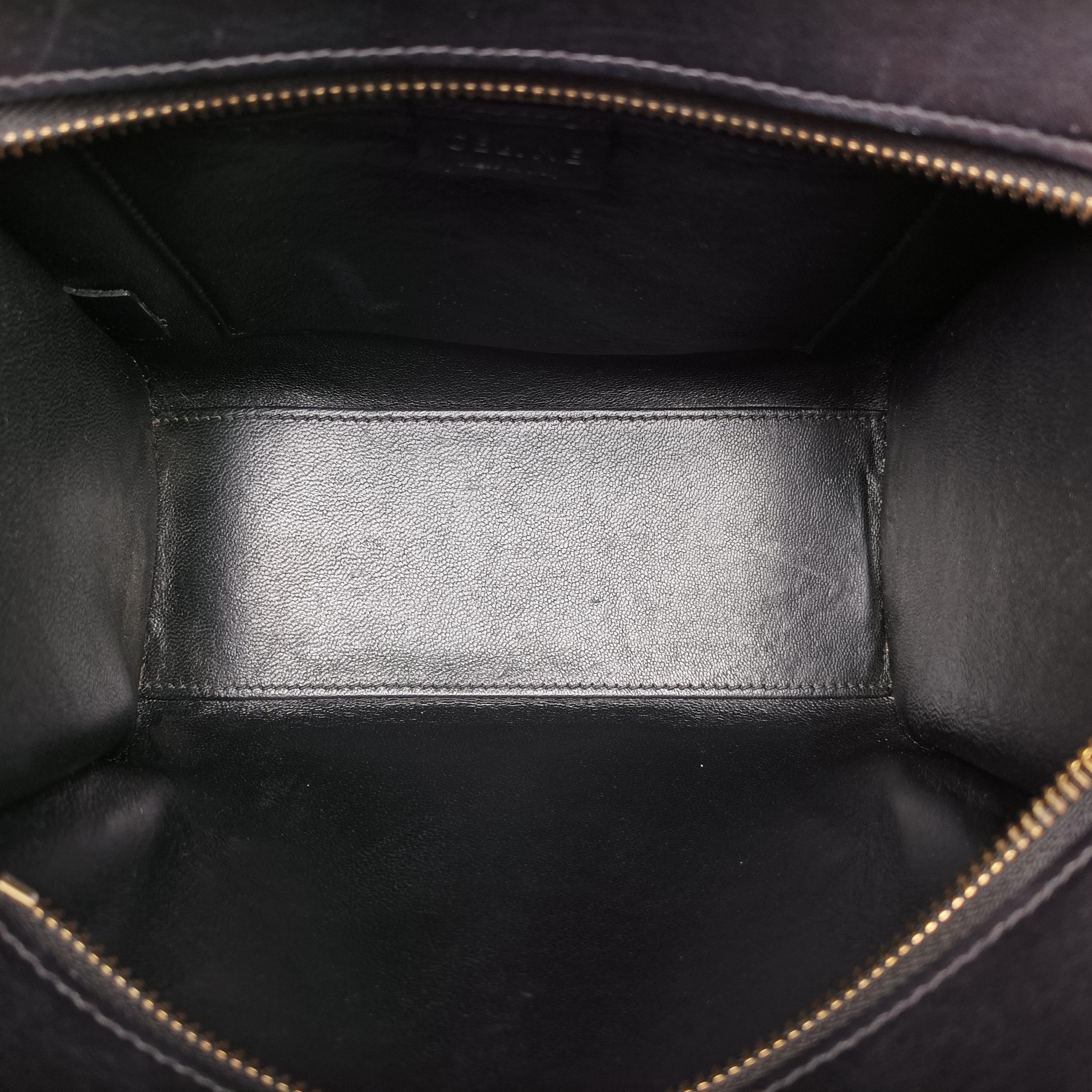 Pre-owned Celine luggage nano shopper Beige×black×yellow Leather  shoulderbag | stylenewstar