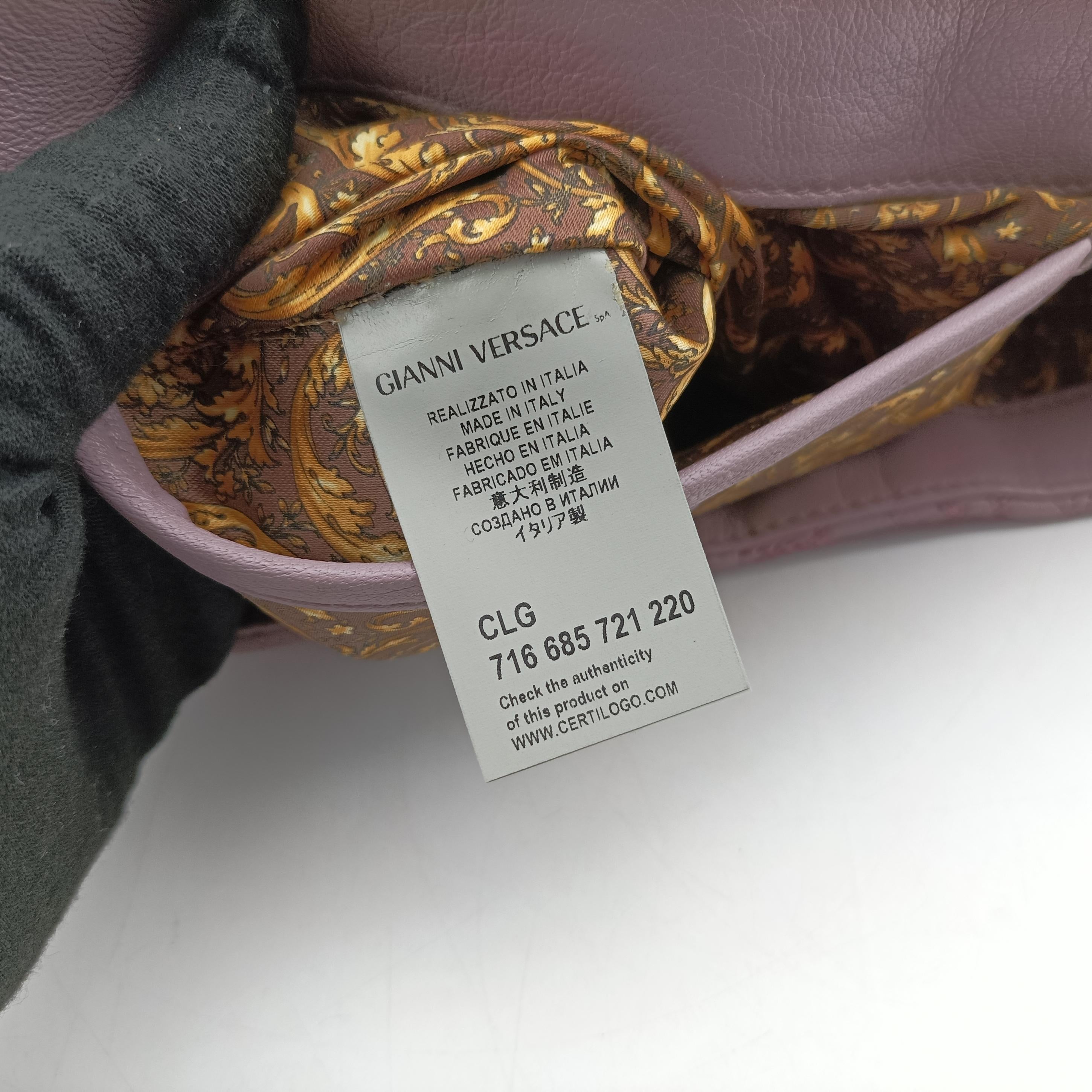 Pre-owned VERSACE Vanitas Medusa Purple leather  shoulderbag | stylenewstar