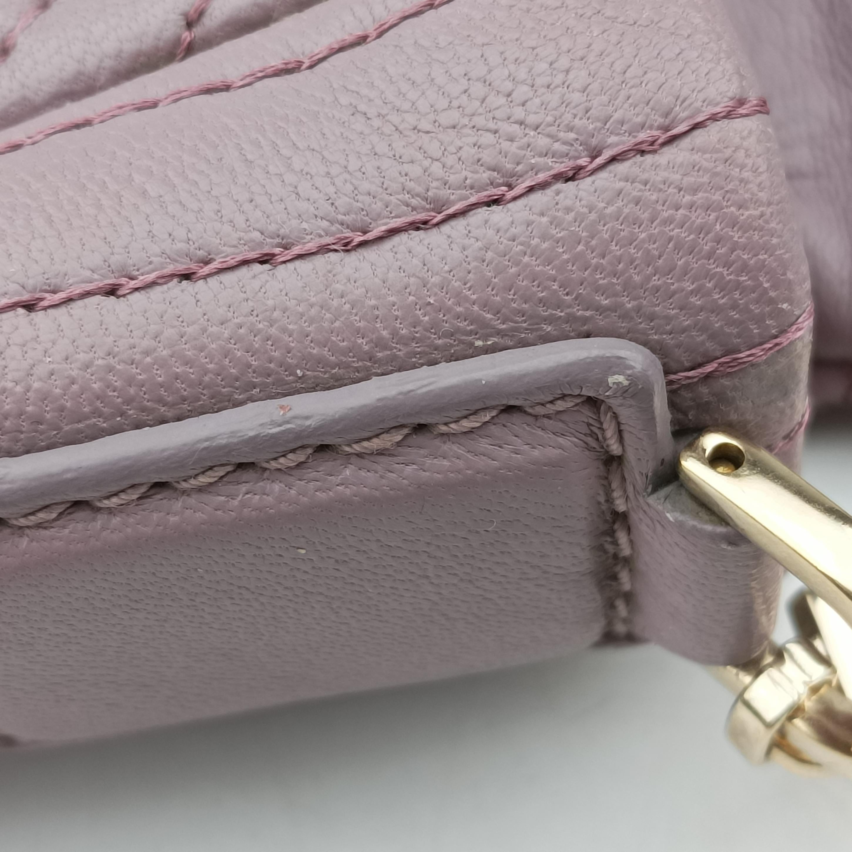 Pre-owned VERSACE Vanitas Medusa Purple leather  shoulderbag | stylenewstar