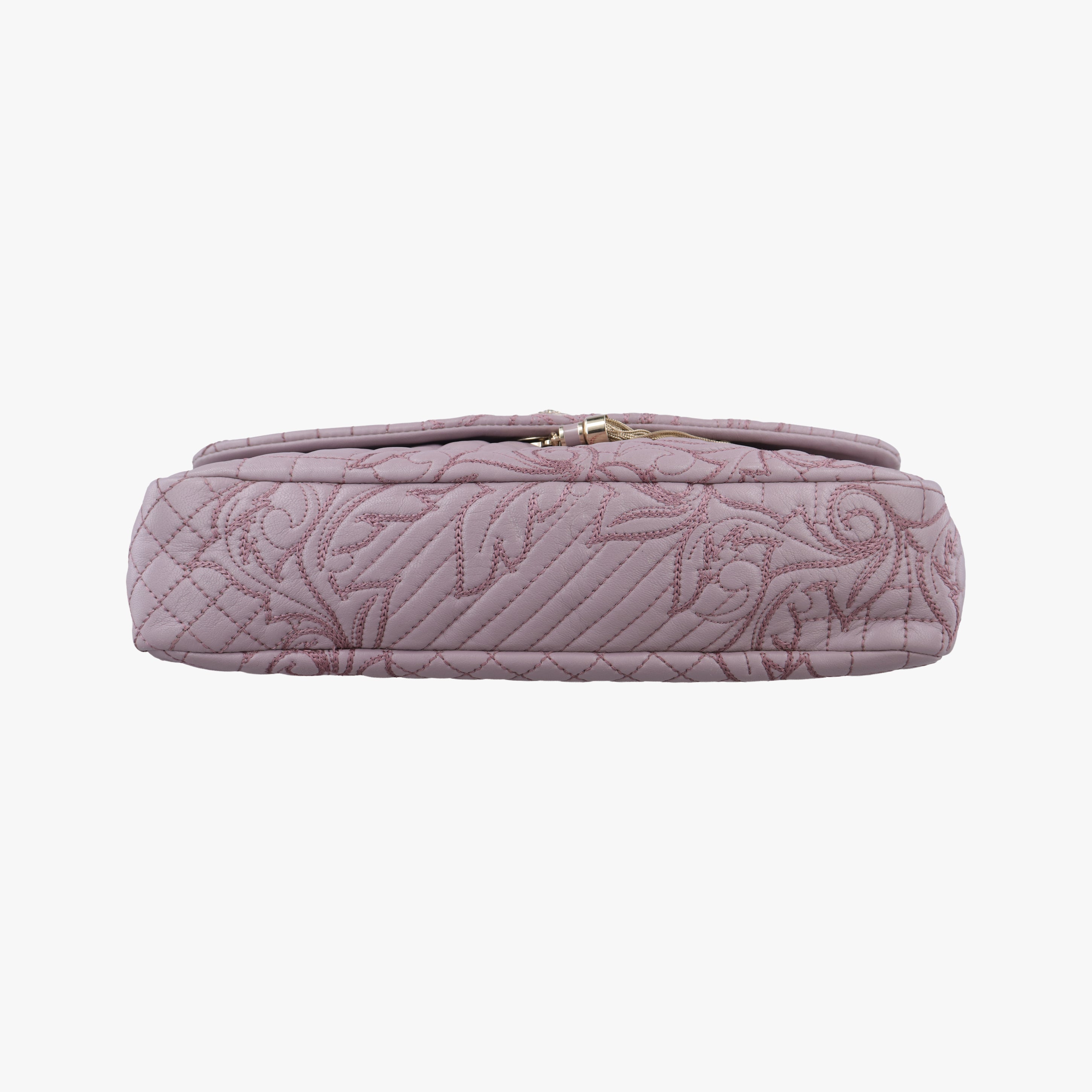 Pre-owned VERSACE Vanitas Medusa Purple leather  shoulderbag | stylenewstar