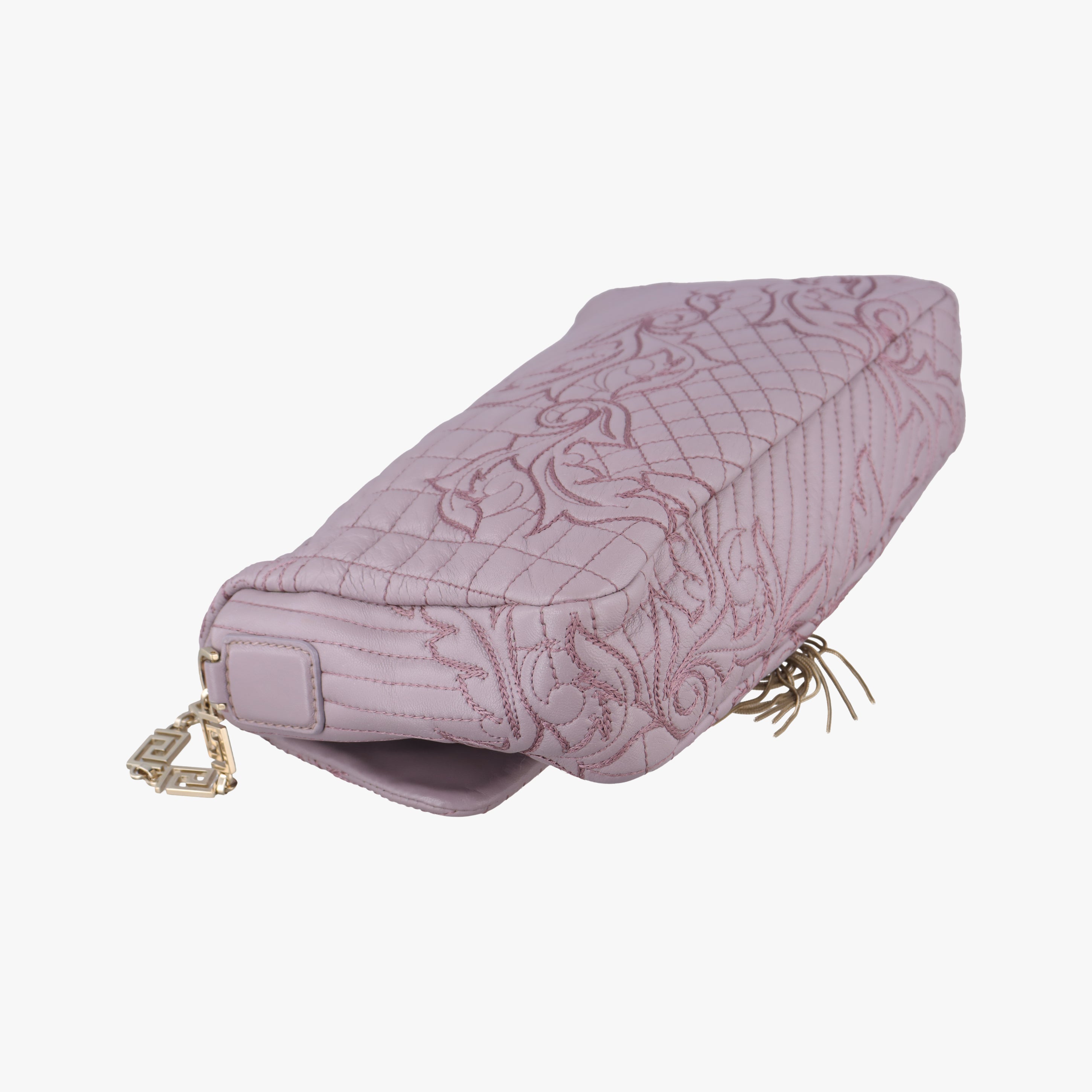 Pre-owned VERSACE Vanitas Medusa Purple leather  shoulderbag | stylenewstar
