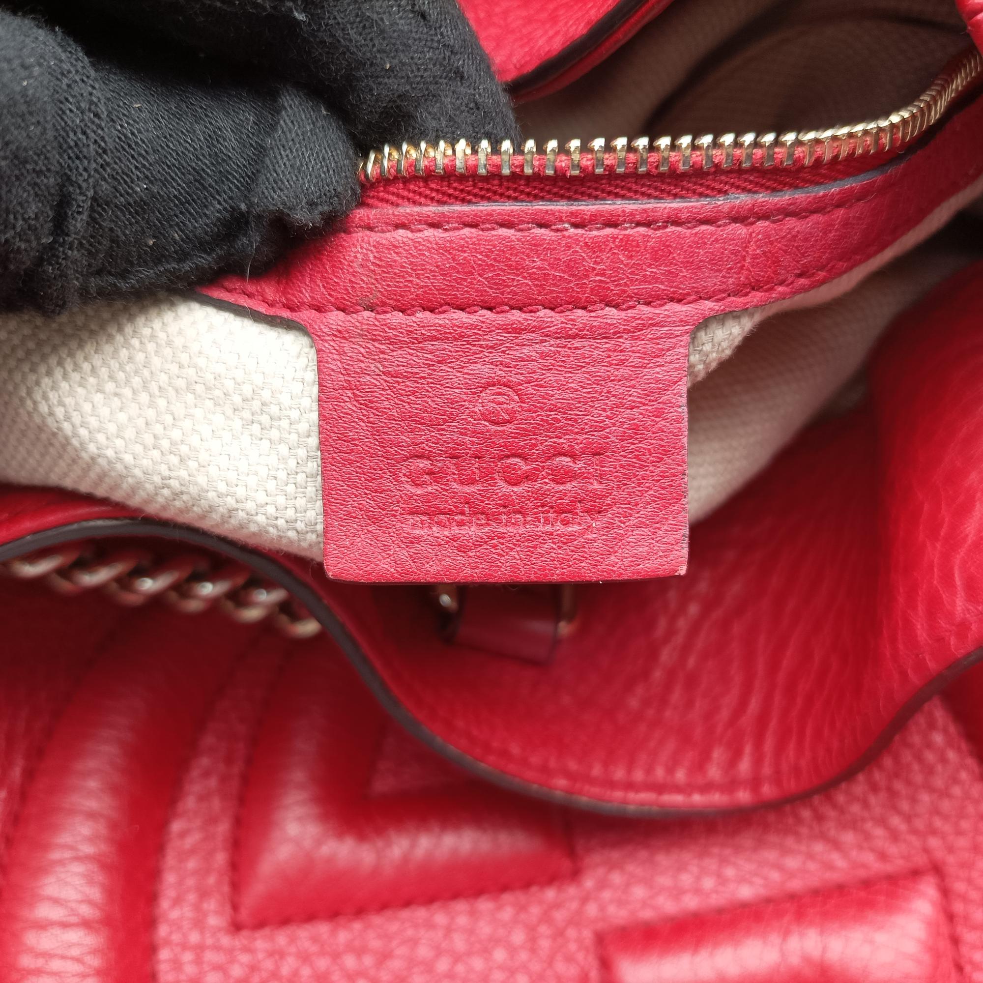 Pre-owned Gucci Soho Red Leather 308982 shoulderbag | stylenewstar