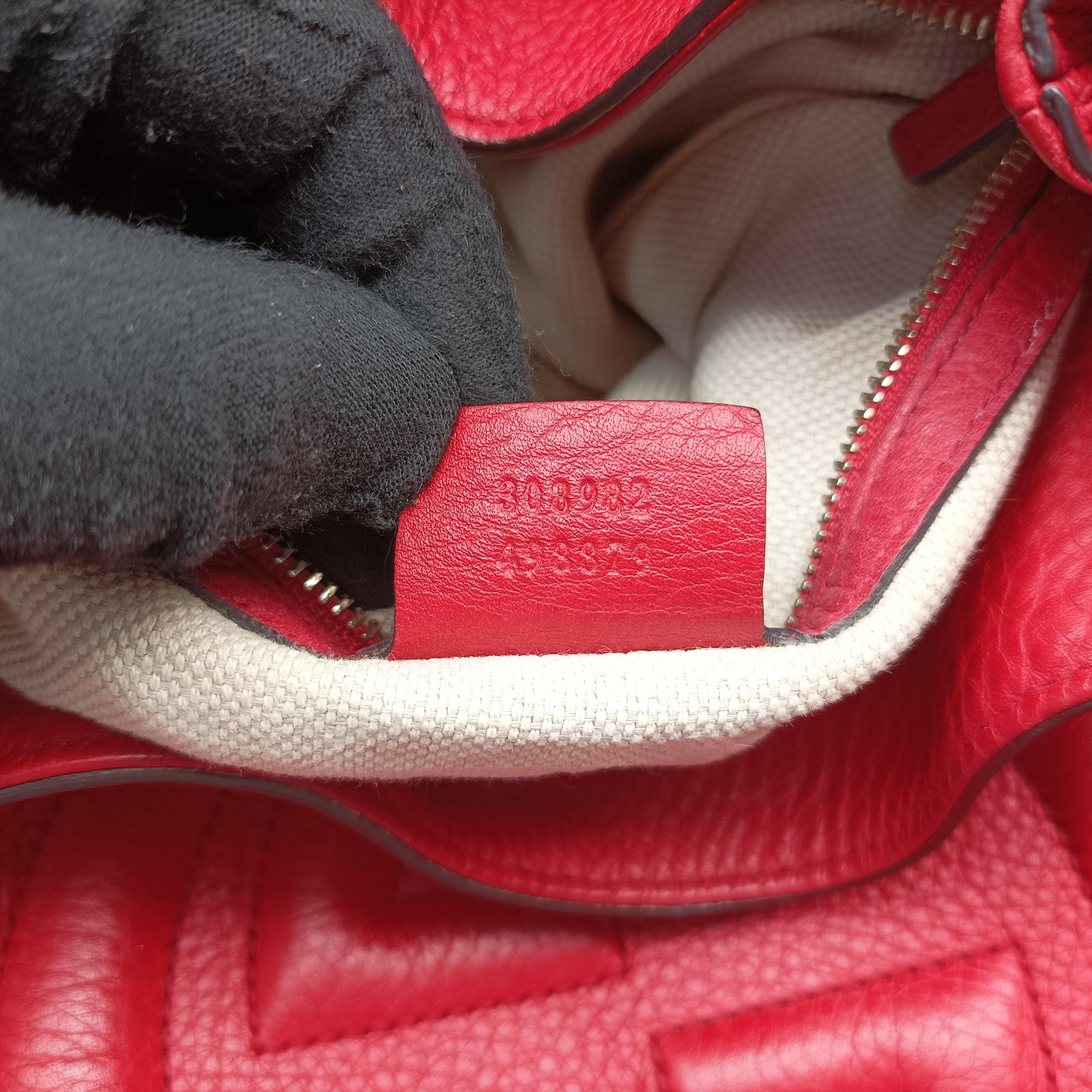 Pre-owned Gucci Soho Red Leather 308982 shoulderbag | stylenewstar