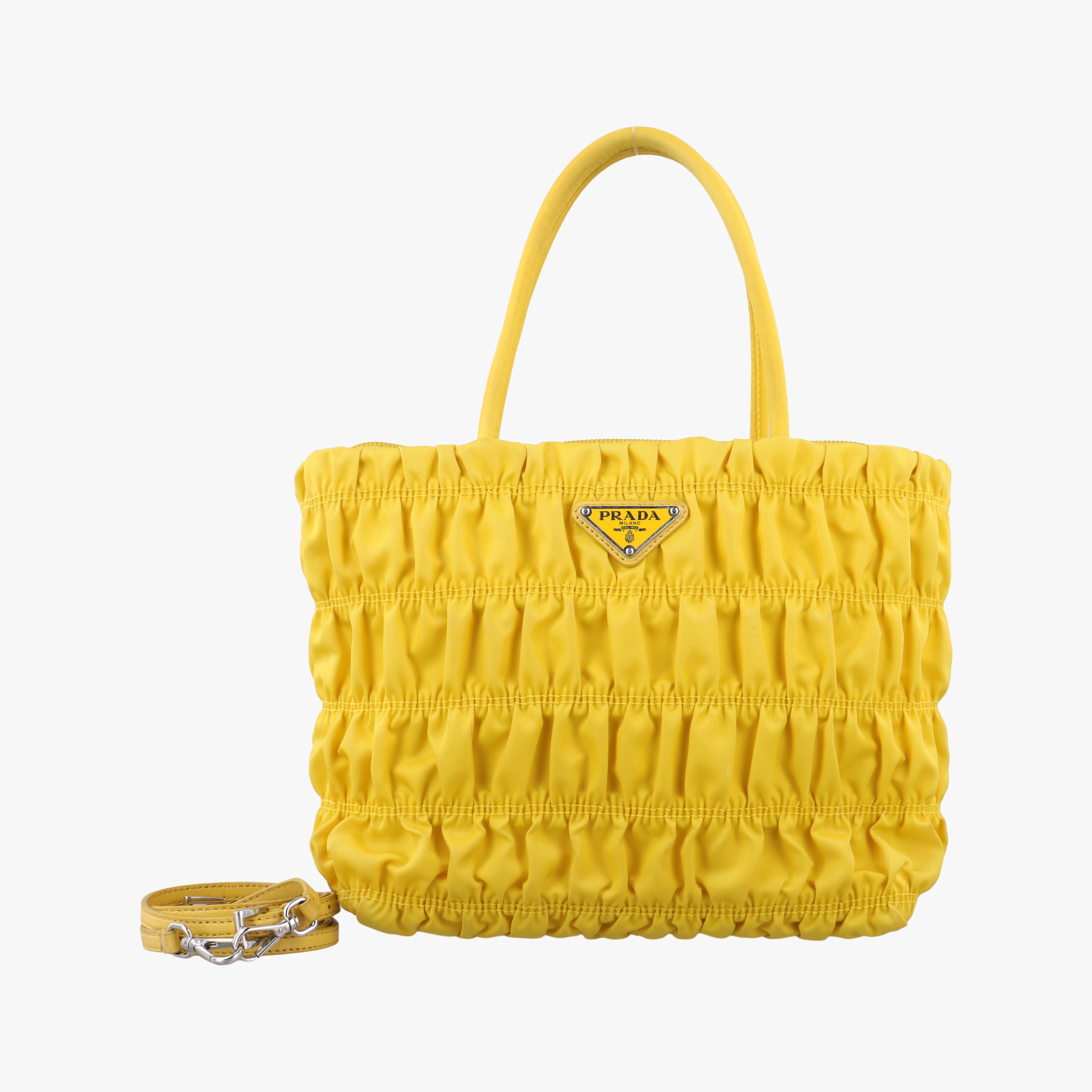 Secondhand Prada Tessuto Gaufre Yellow nylon  shoulderbag | stylenewstar