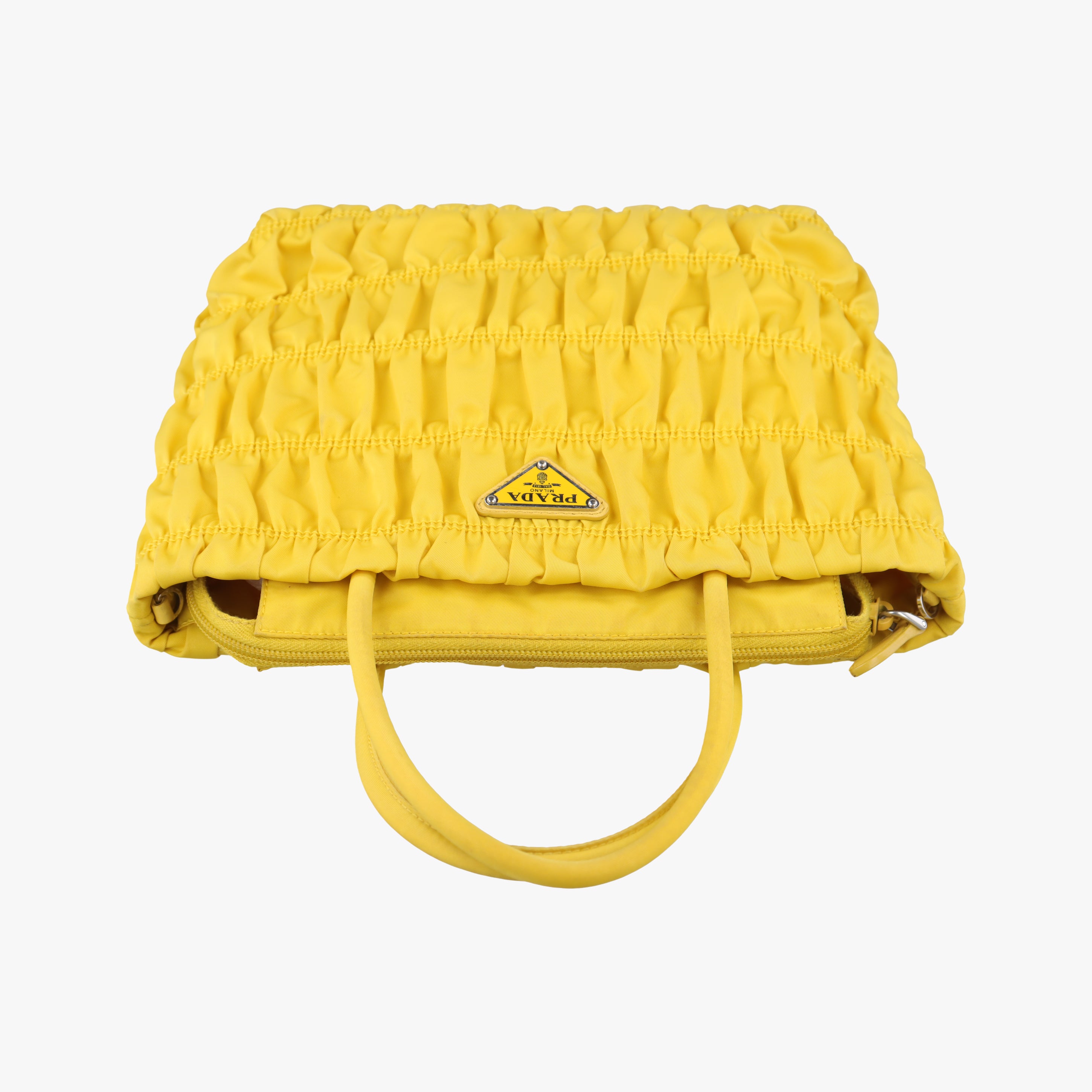 Secondhand Prada Tessuto Gaufre Yellow nylon  shoulderbag | stylenewstar