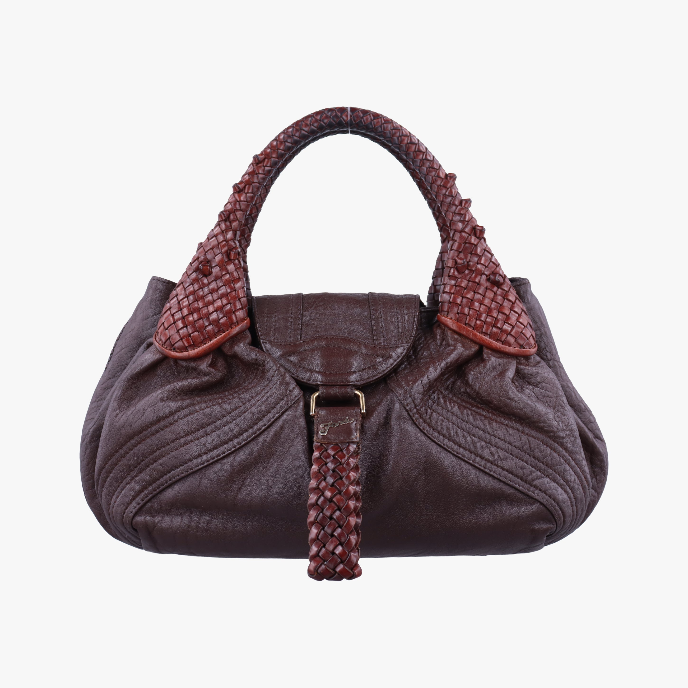 Pre-owned Fendi Spy Bag Brown Leather 8BR589 handbag | stylenewstar