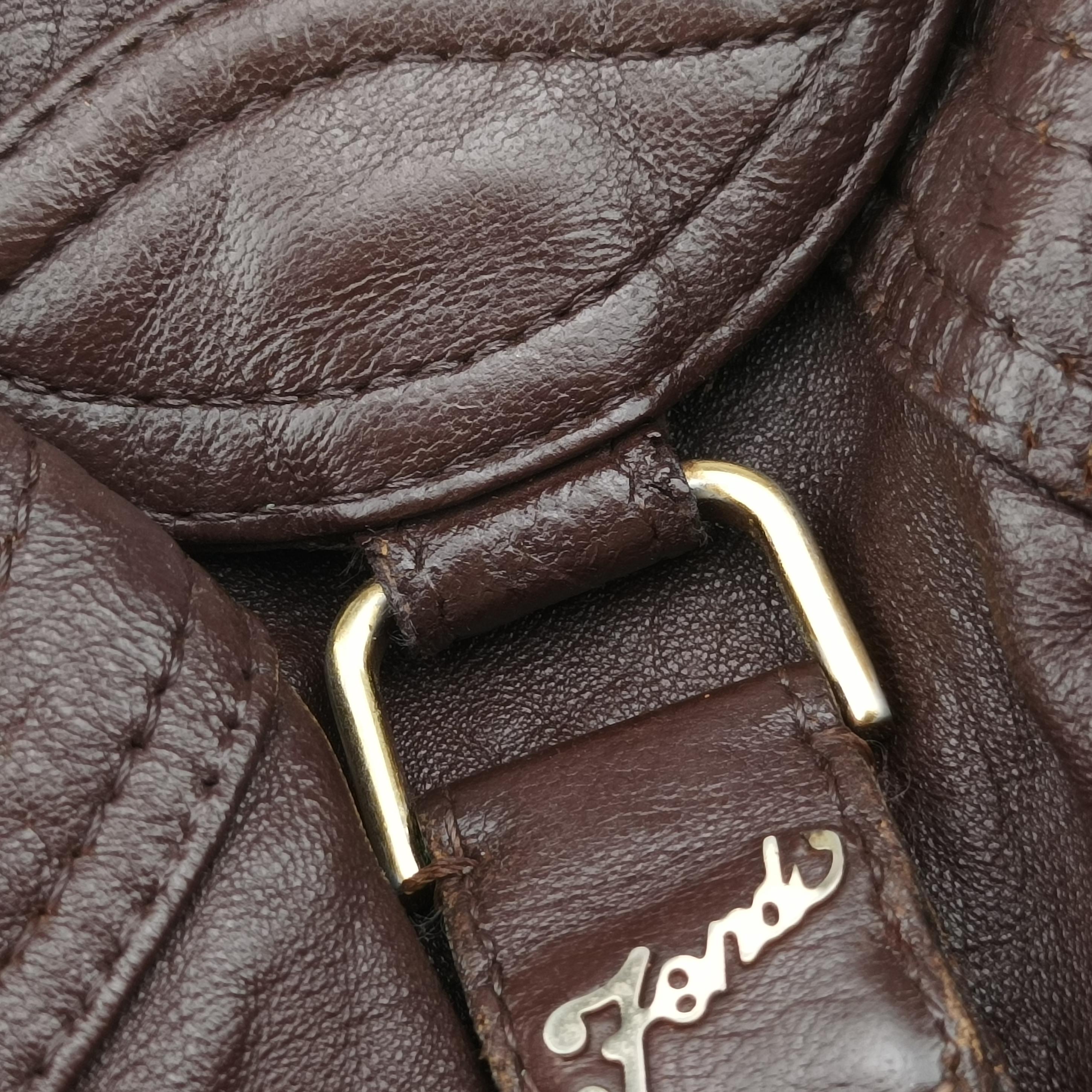 Pre-owned Fendi Spy Bag Brown Leather 8BR589 handbag | stylenewstar