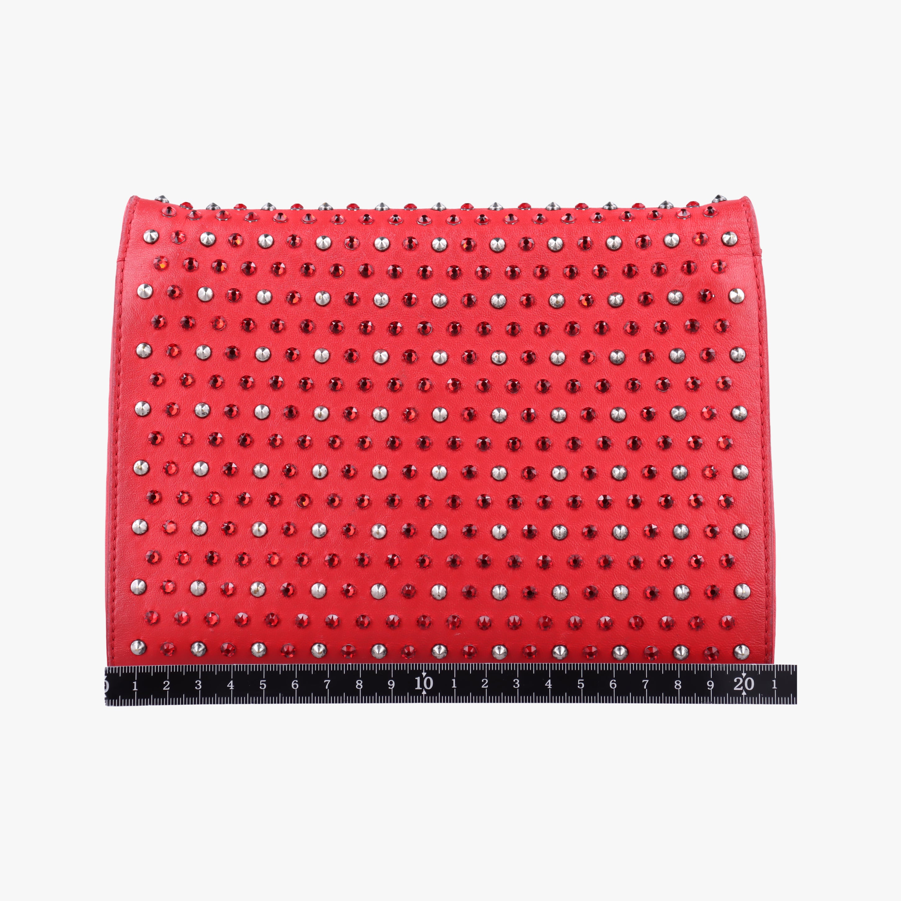 Pre-owned VERSACE Studded Palazzo medusa Red Leather  shoulderbag | stylenewstar