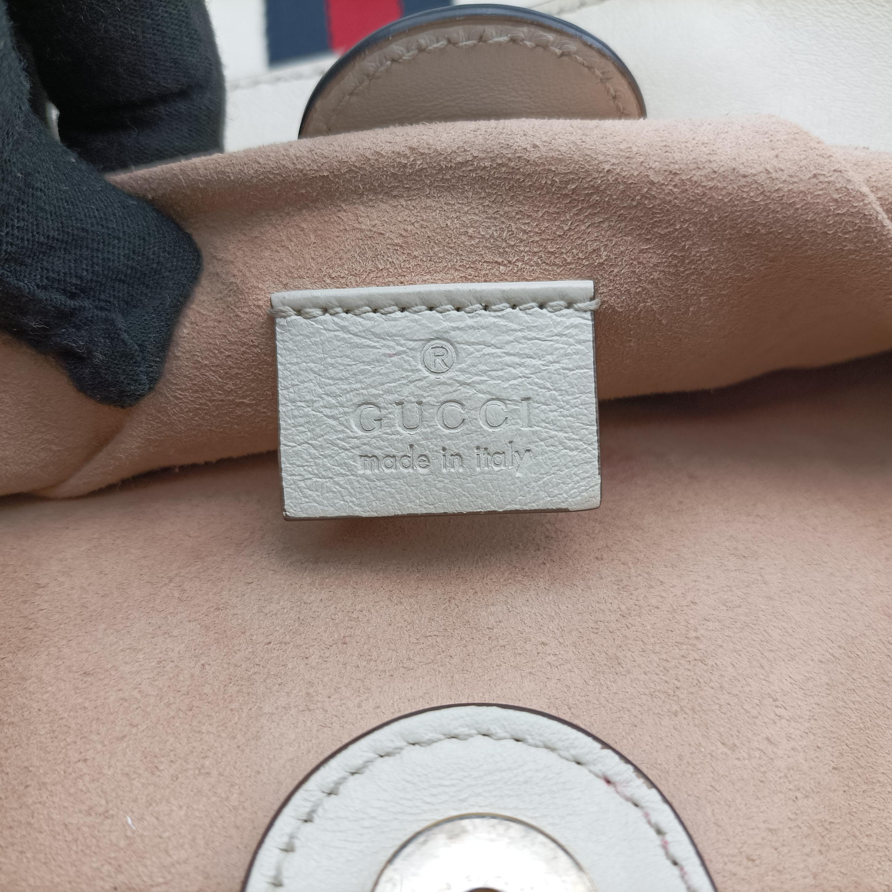 Pre-owned Gucci Rajah White Leather 537219 shoulderbag | stylenewstar