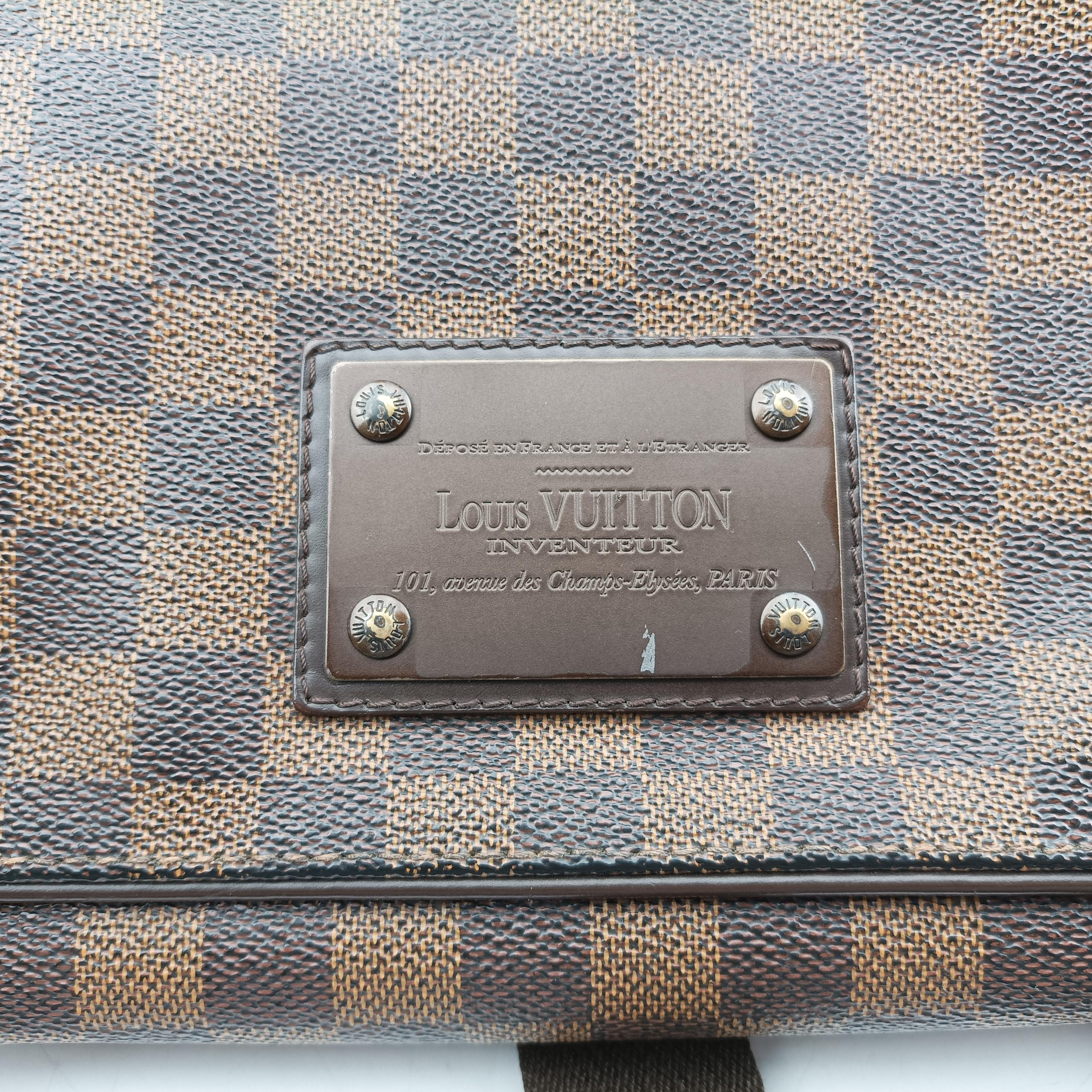 Pre-owned Louis Vuitton BROOKLYN MM EBENE Damier Canvas N51211 shoulderbag | stylenewstar