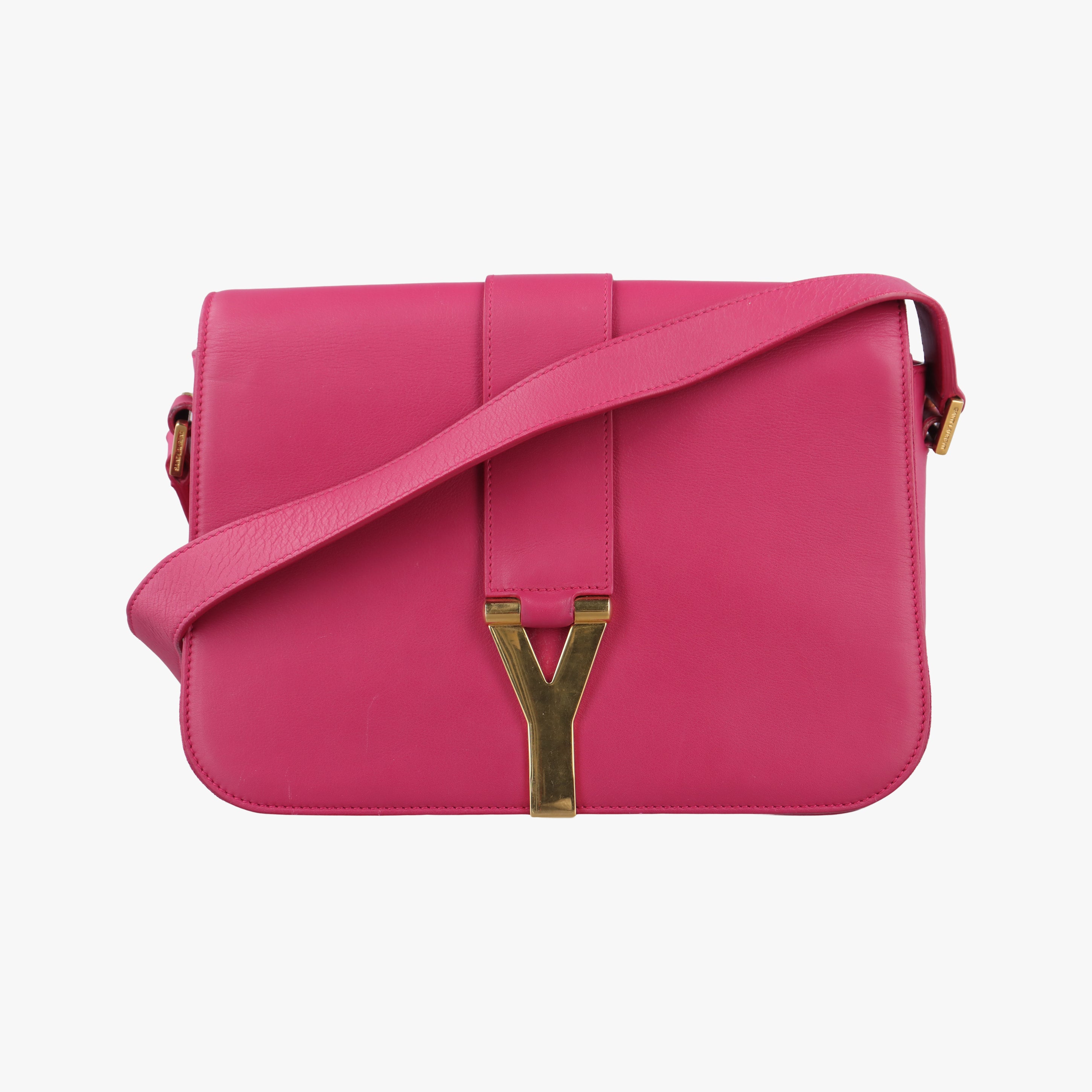 Pre-owned Yves Saint Laurent Y Ligne Pink Leather 311214 shoulderbag | stylenewstar