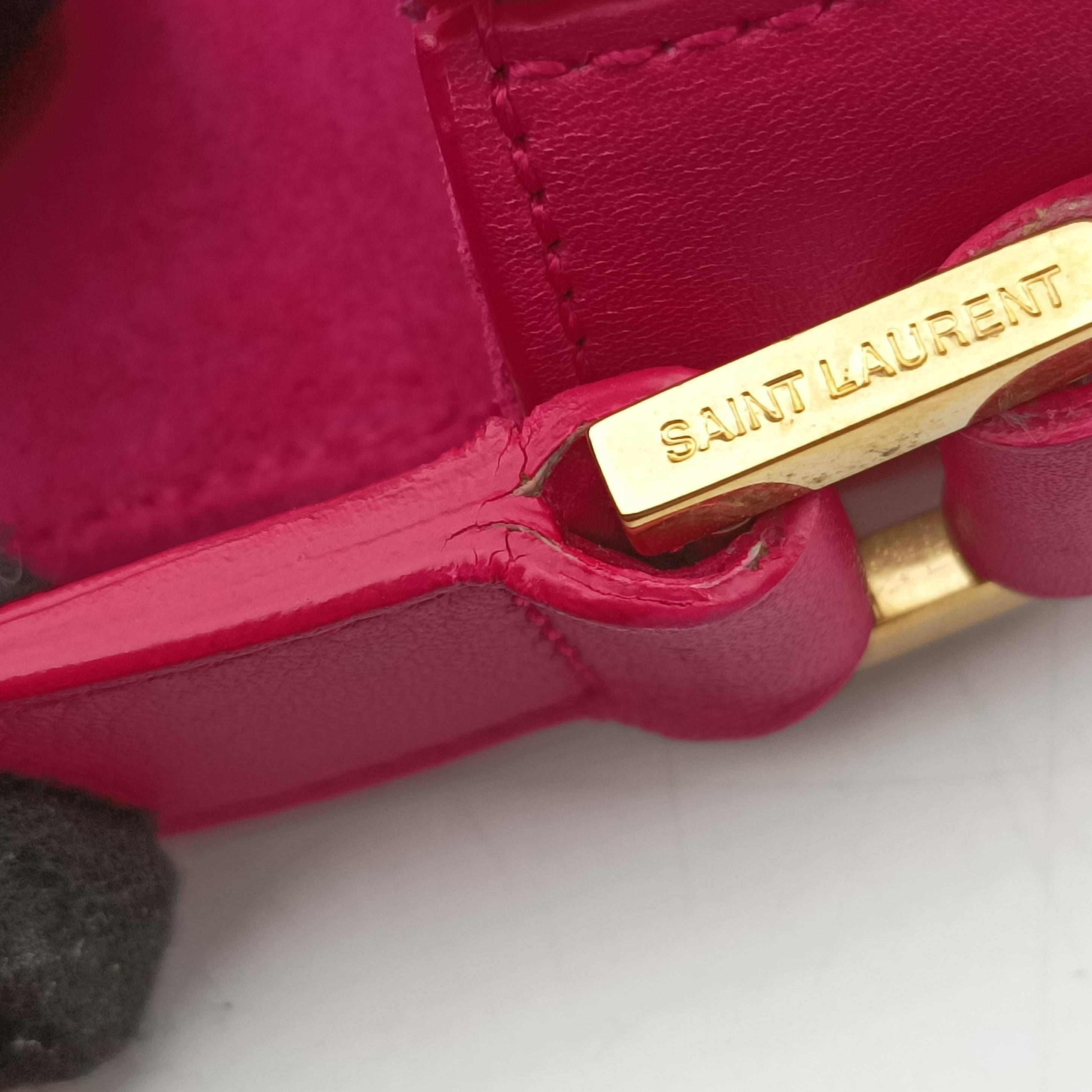 Pre-owned Yves Saint Laurent Y Ligne Pink Leather 311214 shoulderbag | stylenewstar
