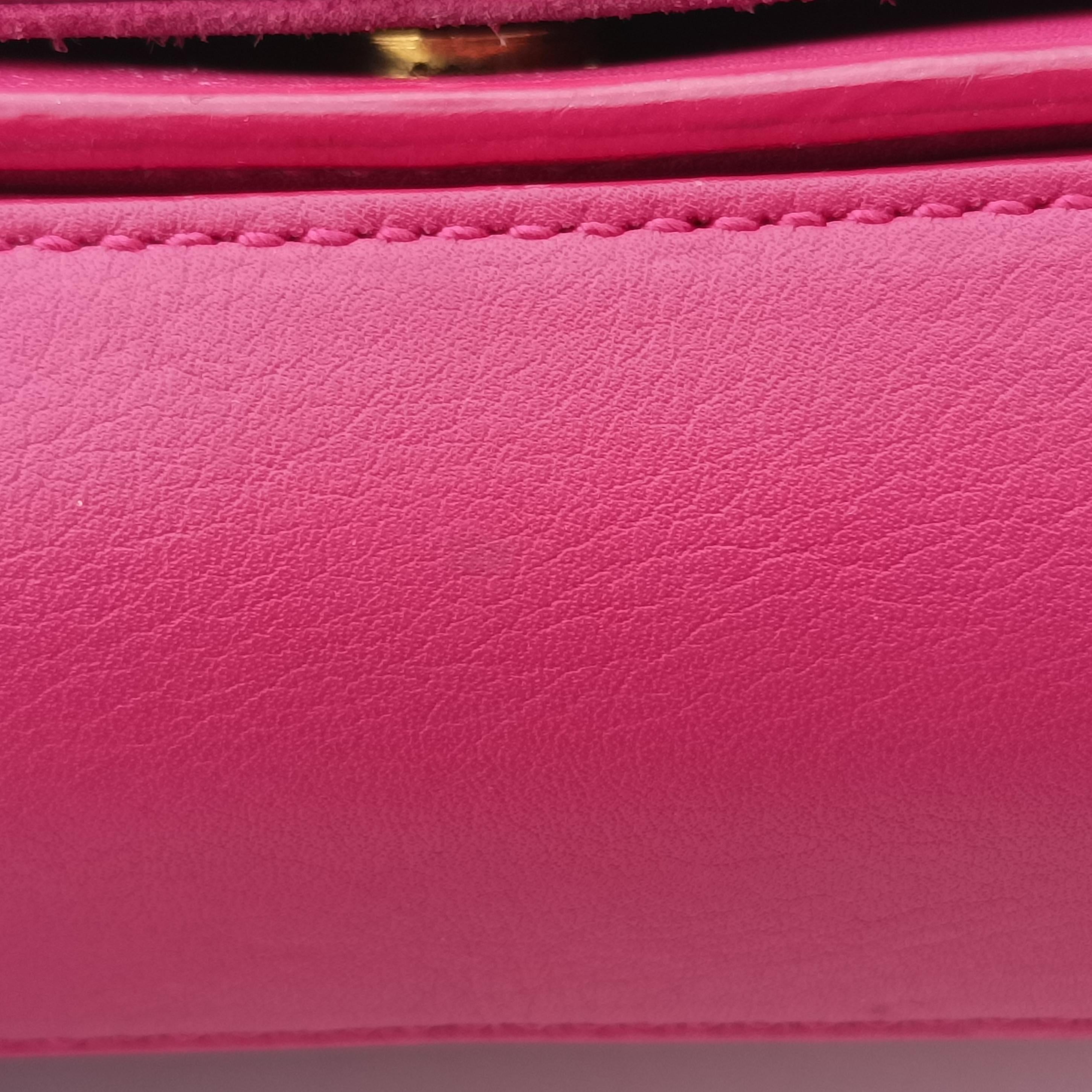 Pre-owned Yves Saint Laurent Y Ligne Pink Leather 311214 shoulderbag | stylenewstar