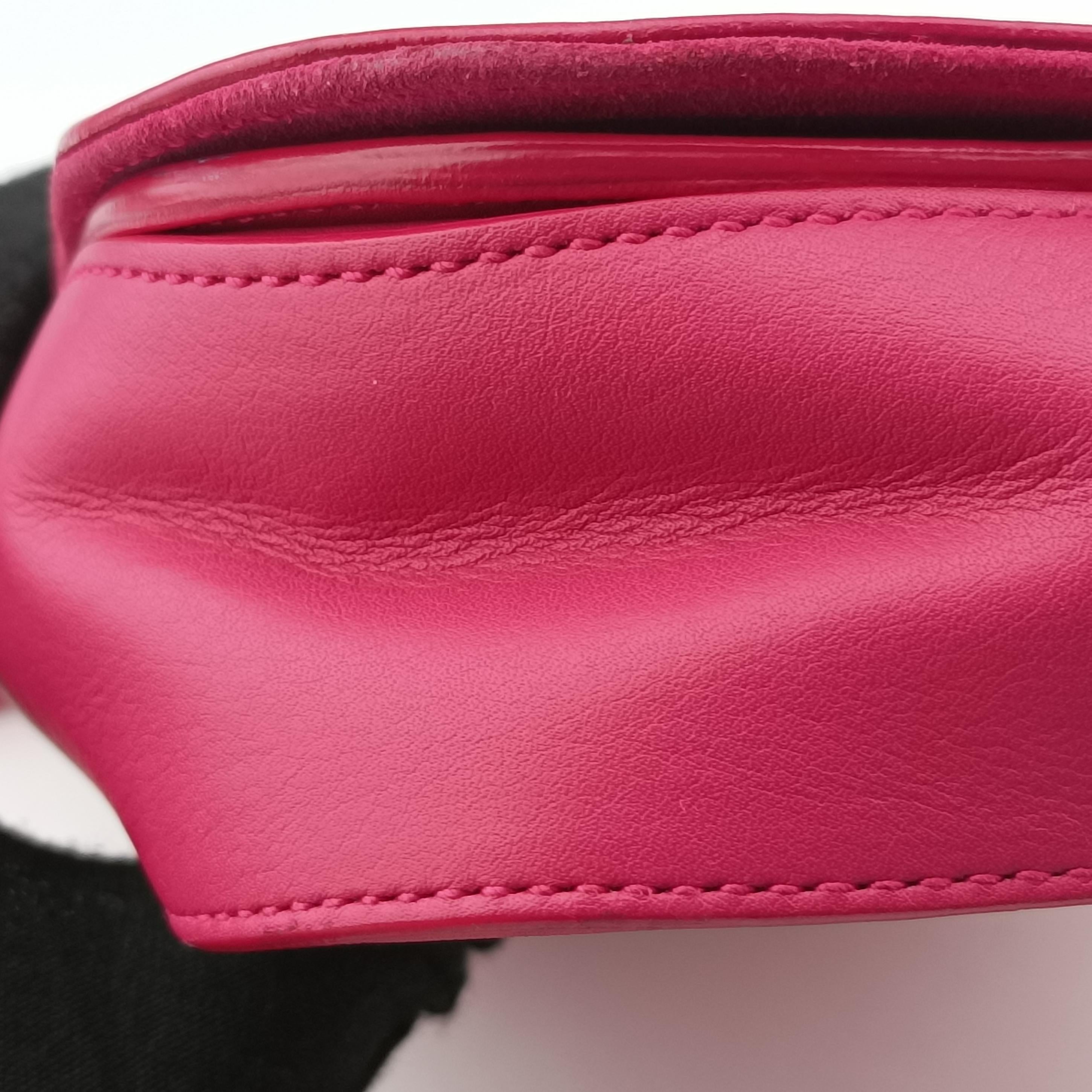 Pre-owned Yves Saint Laurent Y Ligne Pink Leather 311214 shoulderbag | stylenewstar